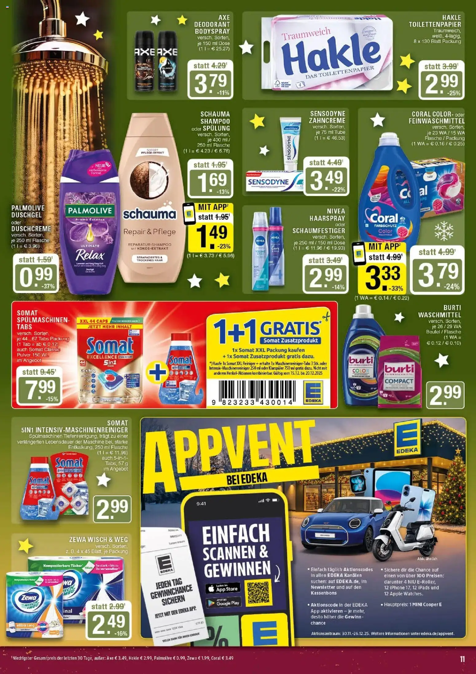 Edeka prospekt Marl	 – gültig ab 15.12.2025 | Seite: 11 | Produkte: Zewa, Spülung, Iphone, Axe