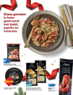 Zalm in bladerdeeg, Knapperige bladerdeeg met zalm gevuld met spinazie of dille. 700 g. - Voorbeeld van een folder van Lidl, geldig van 26.11.2025 | Pagina: 41 | Producten: Boter, Zalm, Tonijn, Kész piskótalap