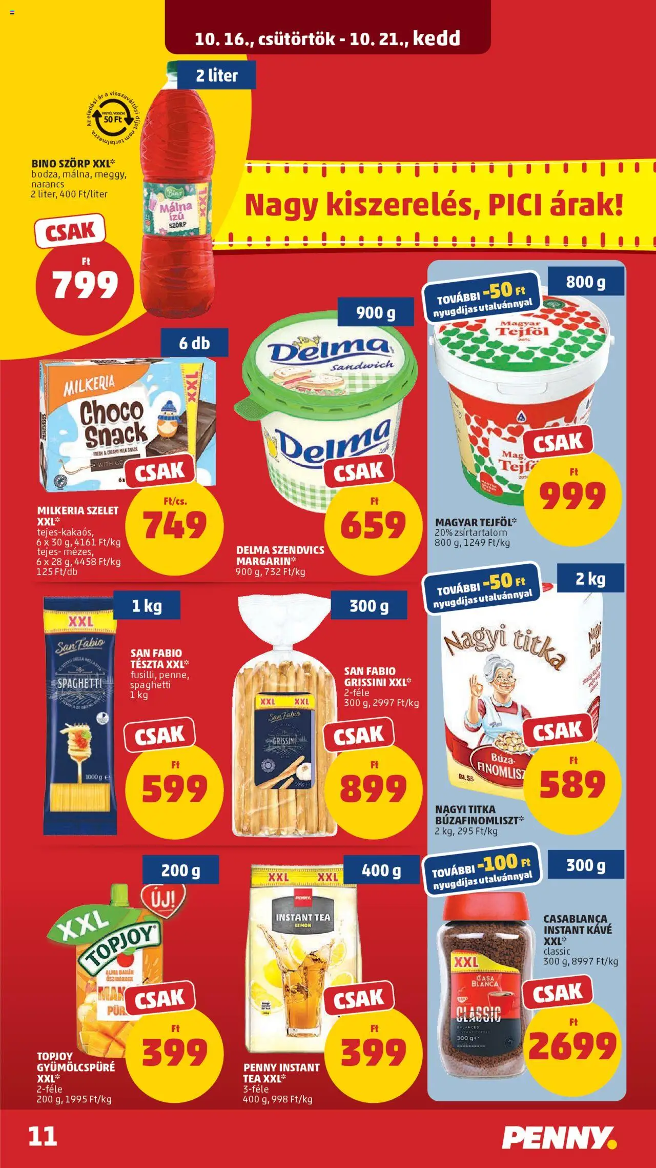 PENNY akciós ujság - amely érvényes a következő dátumtól: 16.10.2025 | Oldal: 15 | Termékek: Őszibarack, Szendvics, Alma, Banán