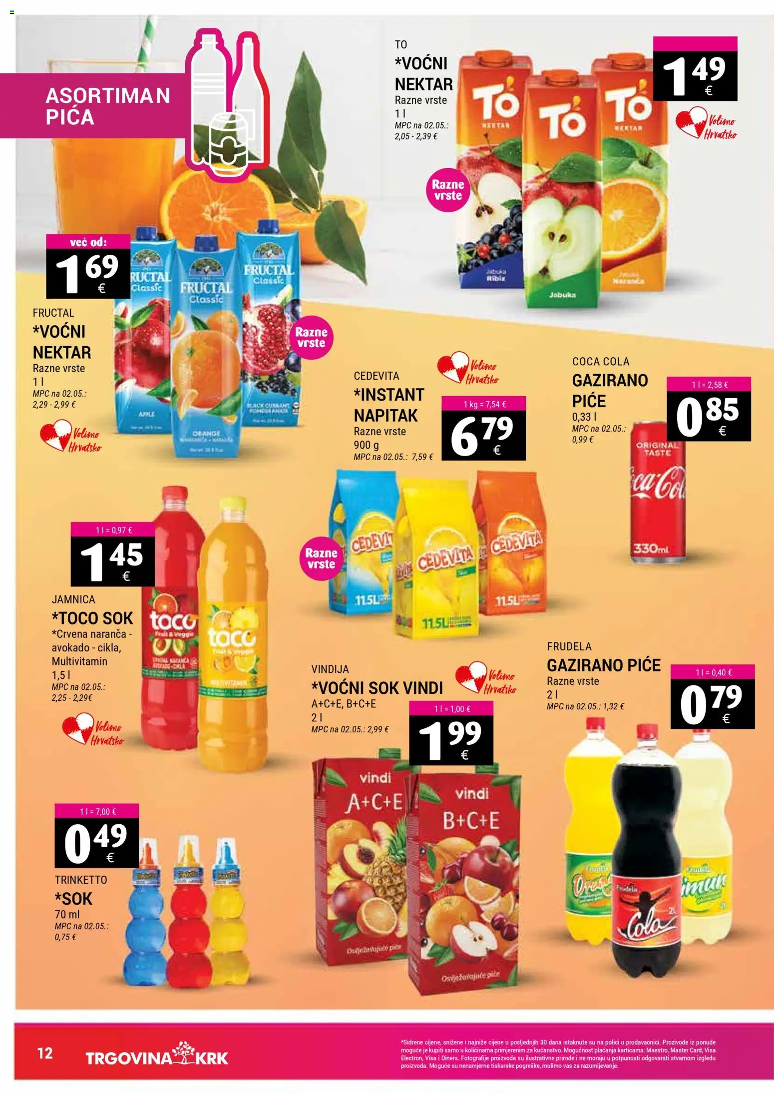 Trgovina Krk katalog | vrijedi od 01.11.2025 | Stranica: 12 | Proizvodi: Vindija, Pica, Sok, Cedevita