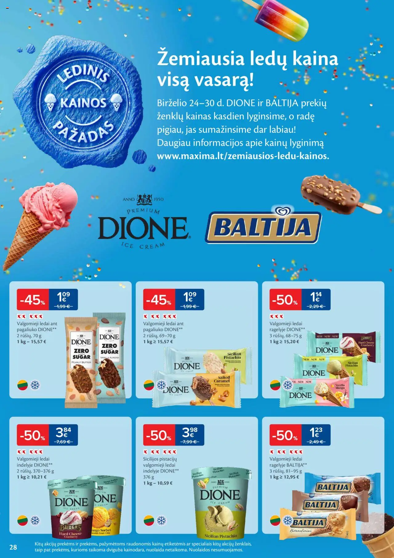 MAXIMA leidinys│galioja nuo 24.06.2025 | Puslapis: 28 | Prekių: Ledai, Valgomieji ledai