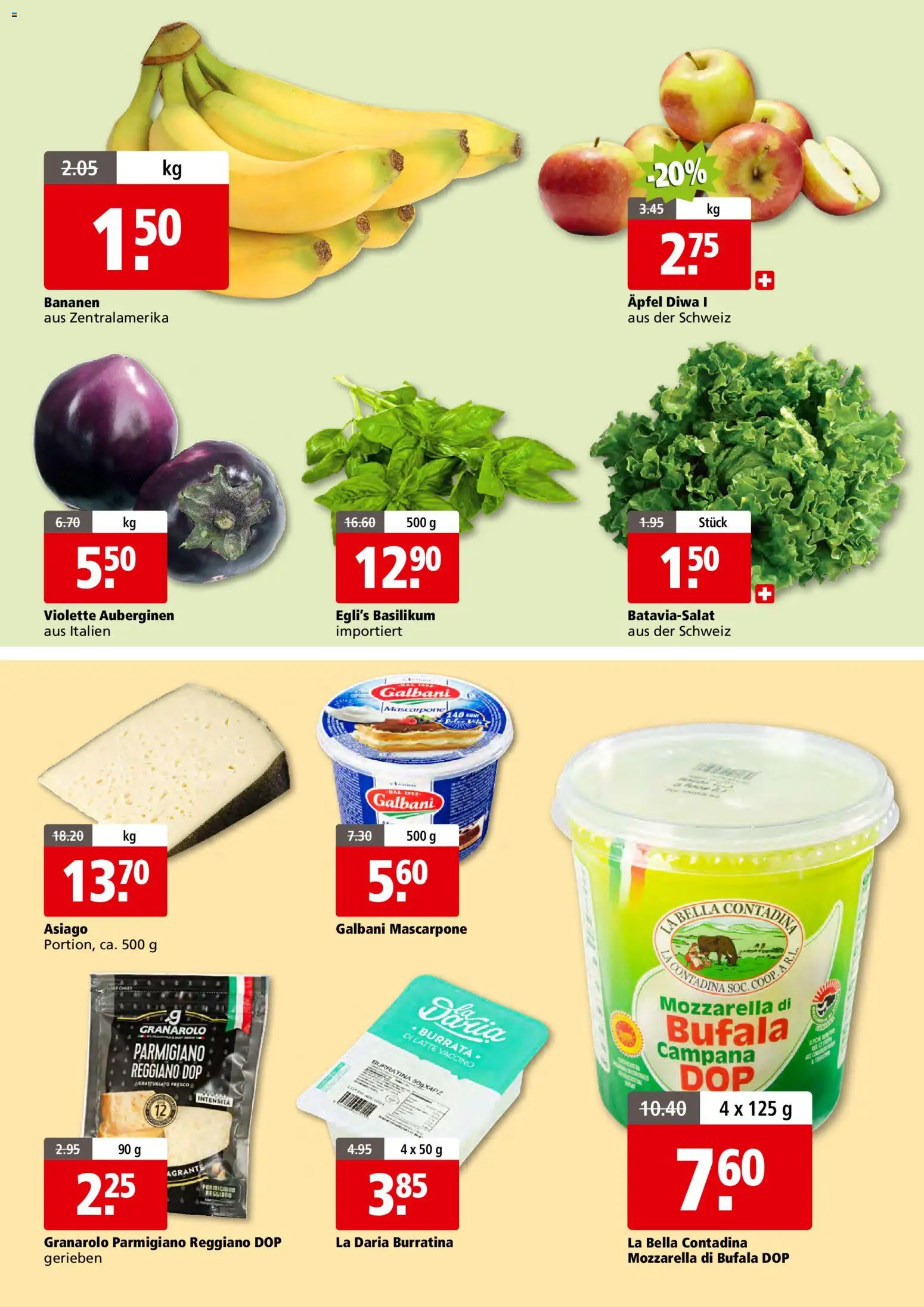 Aligro aktionen 2000 Schlieren, Gossau SG, Frauenfeld, Rapperswil-Jona, Sargans, Bern – gültig ab 20.04.2026 | Seite: 6 | Produkte: Mascarpone, Fennikel, Äpfel, Bananen