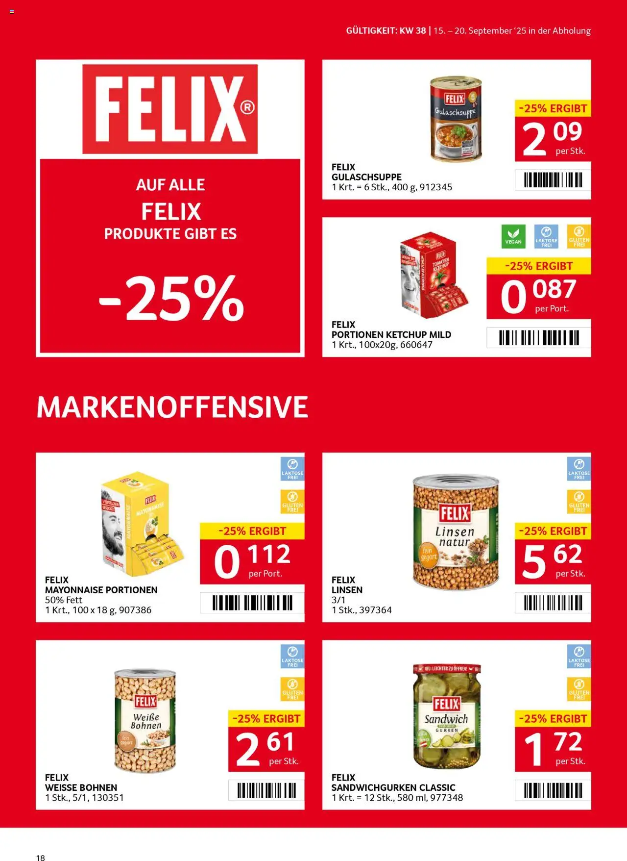 Transgourmet Flugblatt gültig ab 14.09.2025 | Seite: 18 | Produkte: Ketchup, Gurken, Mayonnaise, Tomaten