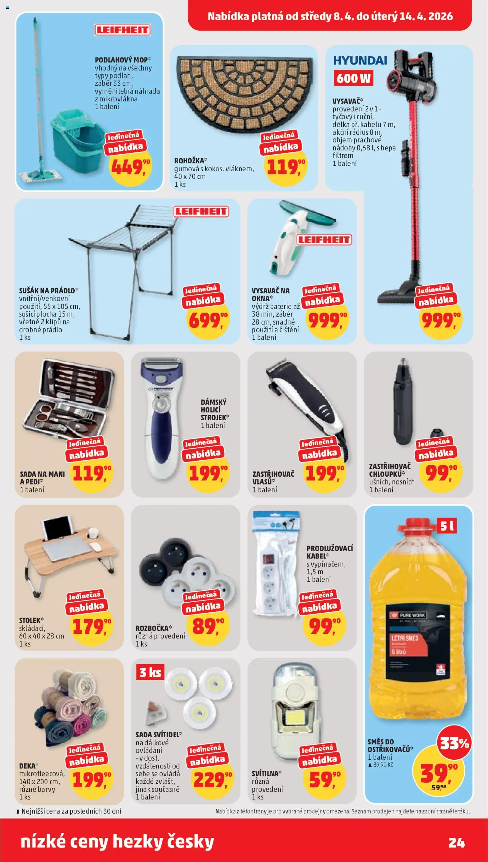 Penny Market leták od 08.04.2026 | Strana: 24 | Produkty: Leifheit, Vysavač, Zastřihovač, Stolek