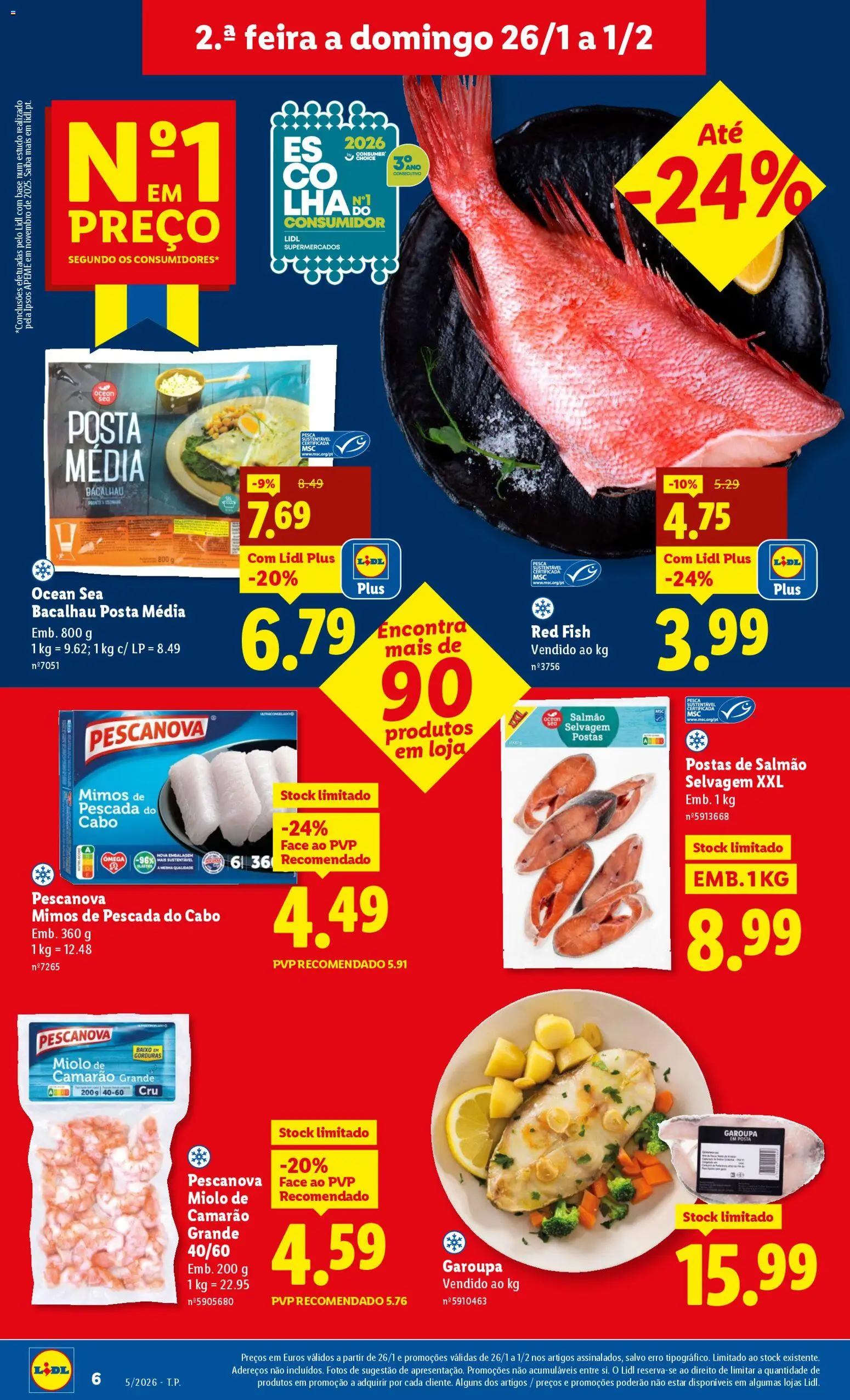 Lidl folheto │ válido de 26.01.2026 | Página: 6 | Produtos: Cabo, Bacalhau, Pescada, Base