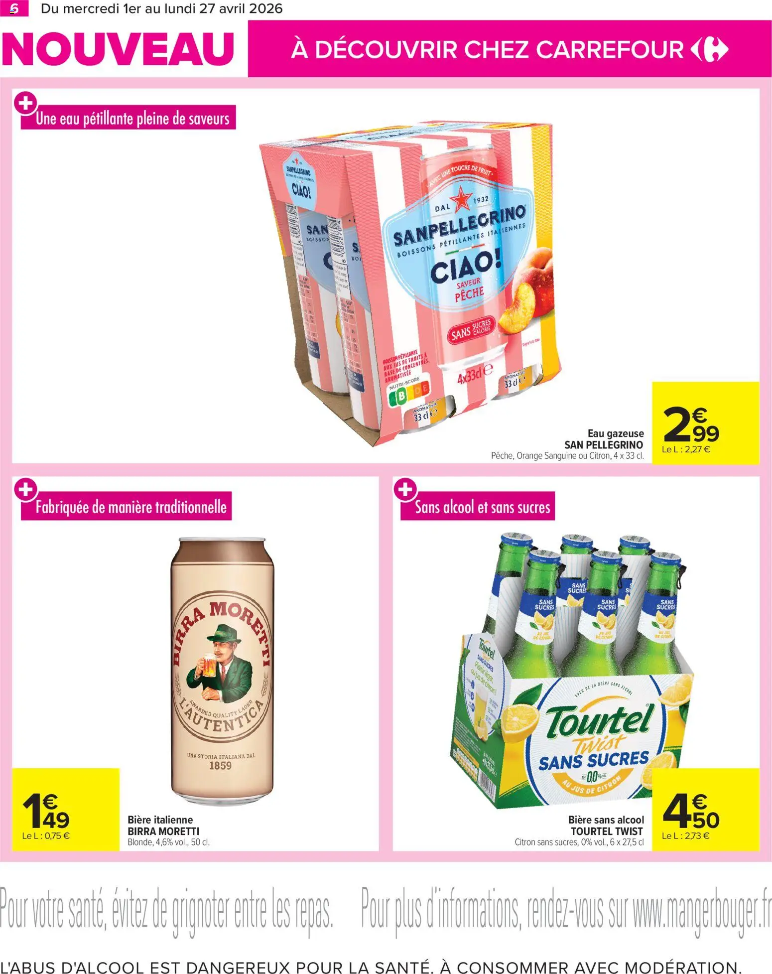 {H1} | Page: 6 | Produits: Citron, Orange, Eau pétillante, Eau gazeuse