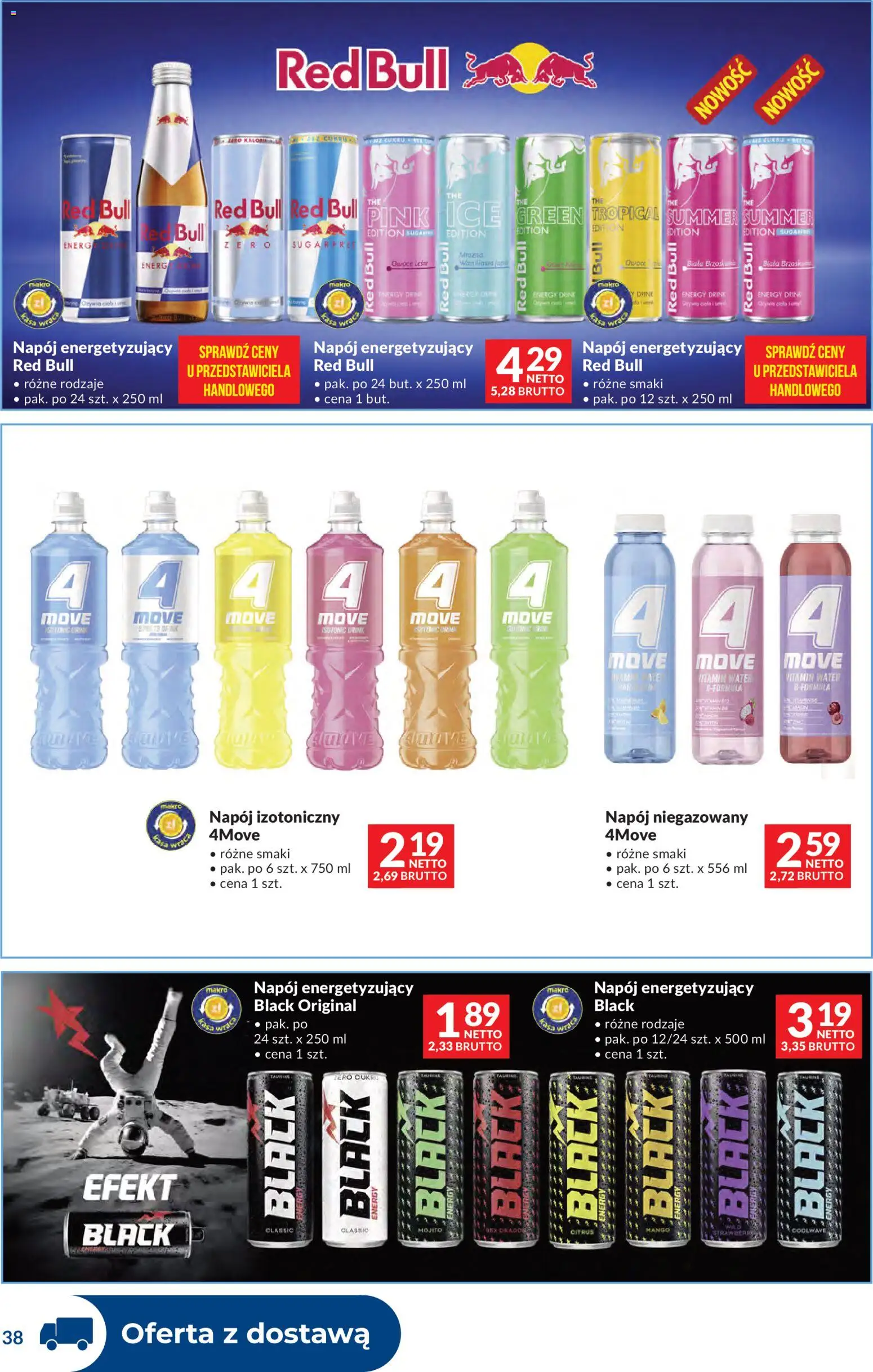 Makro Gazetka - Dystrybucja do sklepów od 17.02.2026 | Strona: 38 | Produkty: Mango, Red bull, Owoce