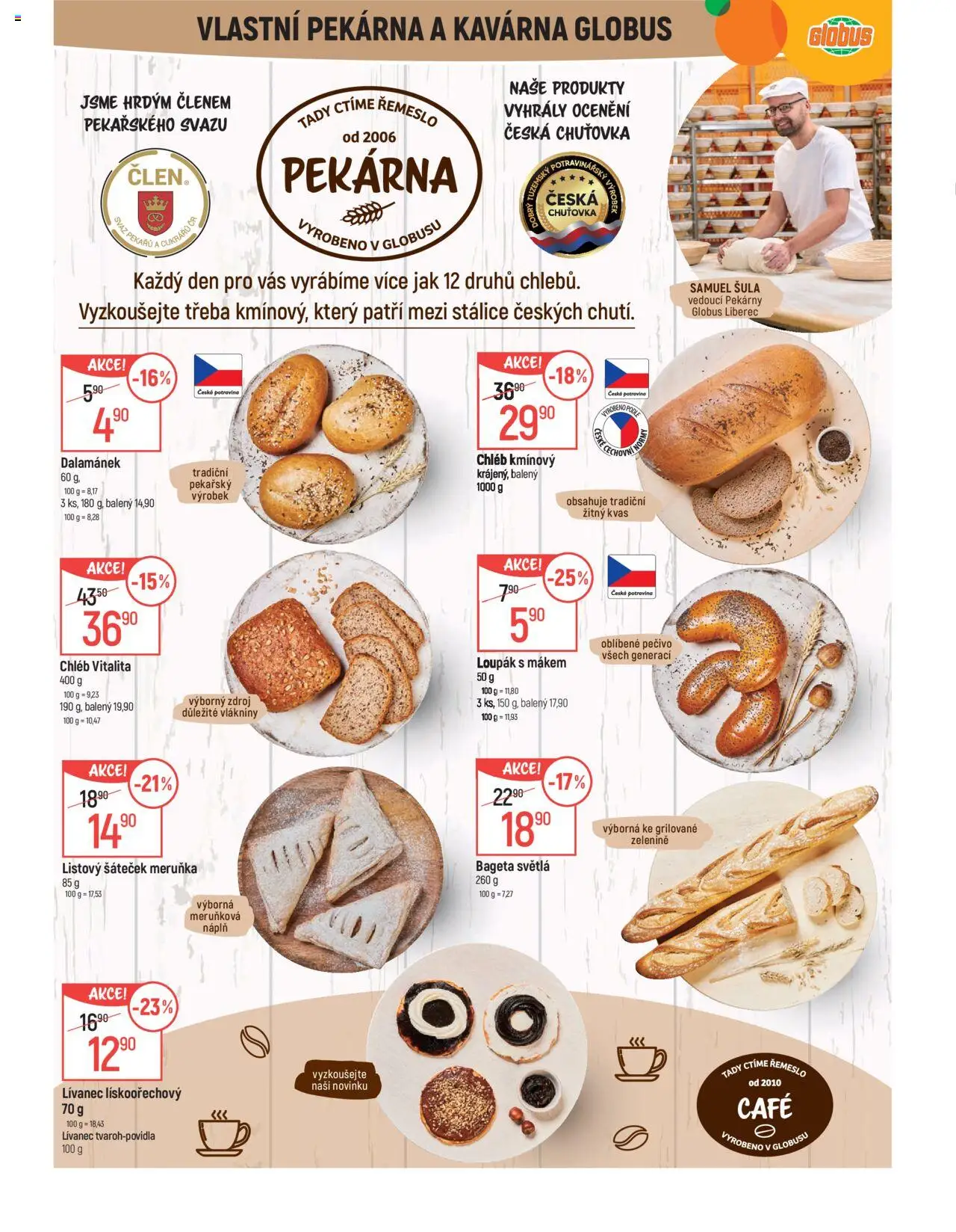 Globus leták - Liberec od 04.06.2025 | Strana: 6 | Produkty: Globus, Pečivo, Bageta, Dalamánek