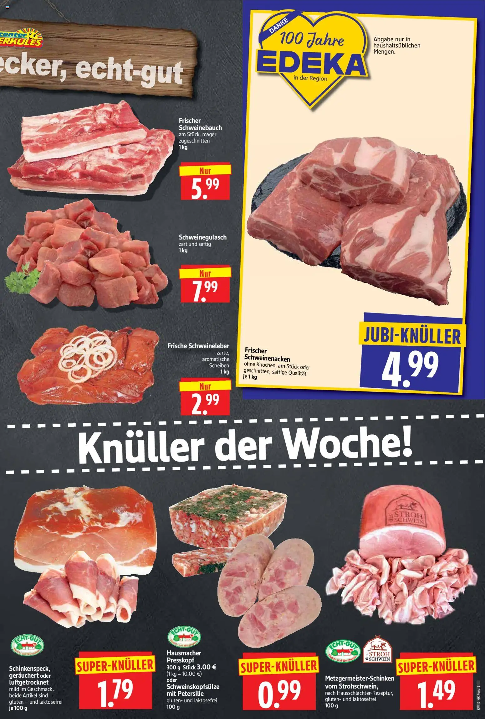 HERKULES Prospekt 	 – gültig ab 16.03.2026 | Seite: 3 | Produkte: Schweinegulasch, Schweinebauch, Schweinenacken, Petersilie