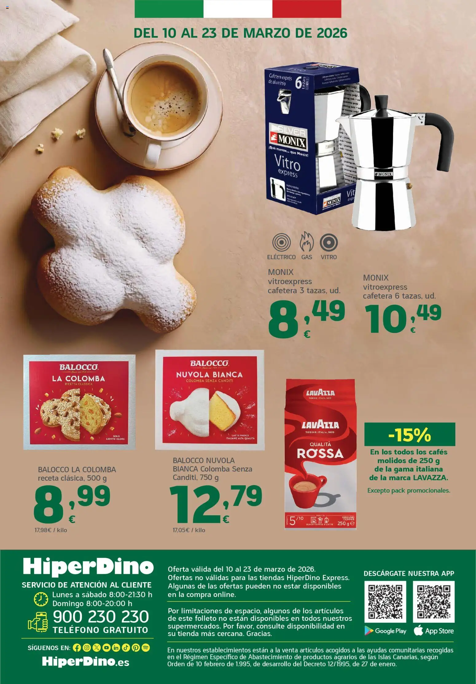 HiperDino Supermercados │ válido desde el 10.03.2026 | Página: 10 | Productos: Teléfono, Cafetera