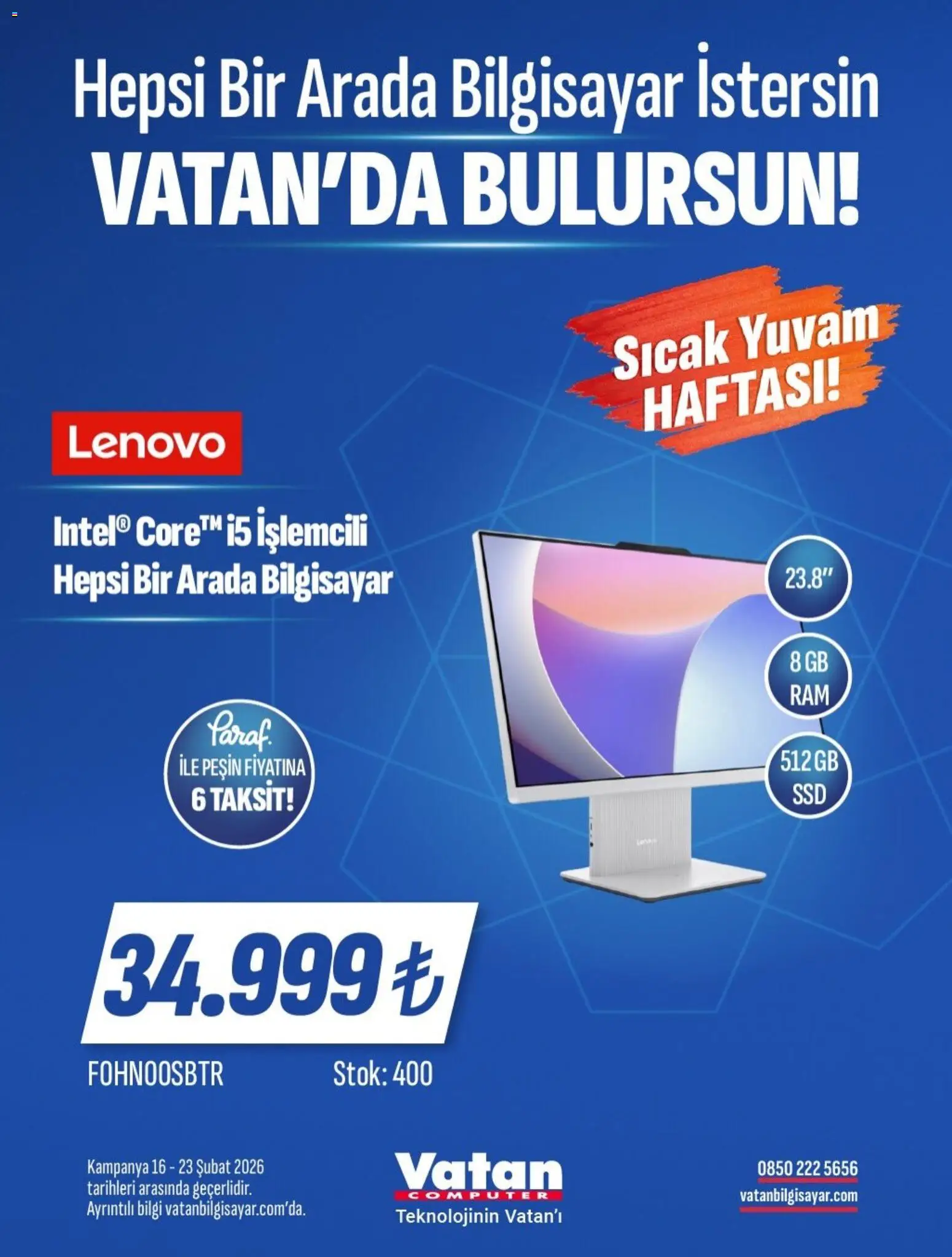 Vatan Bilgisayar İndirim Sıcak Yuvam Haftası - 16.02.2026 tarihinden itibaren geçerlidir | Sayfa: 3 | Ürünler: Bilgisayar