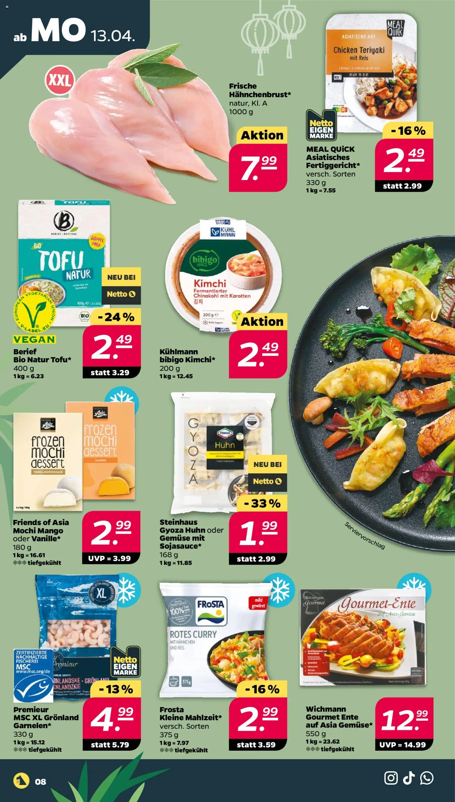 Netto Prospekt 	 – gültig ab 13.04.2026 | Seite: 8 | Produkte: Hahnchen, Frosta, Mango, Ente