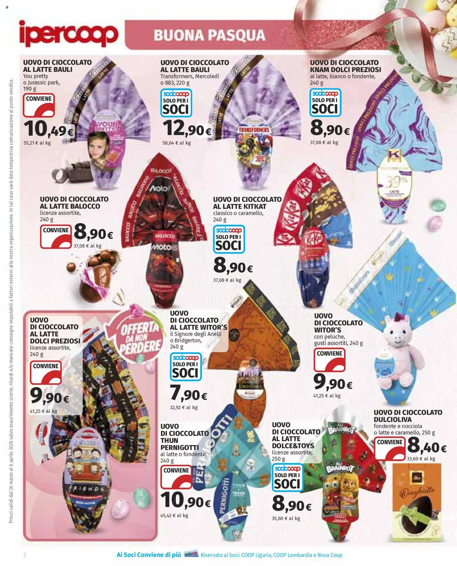 Volantino Ipercoop del 26.03.2026 | Pagina: 2 | Prodotti: Cioccolato, Latte, Data