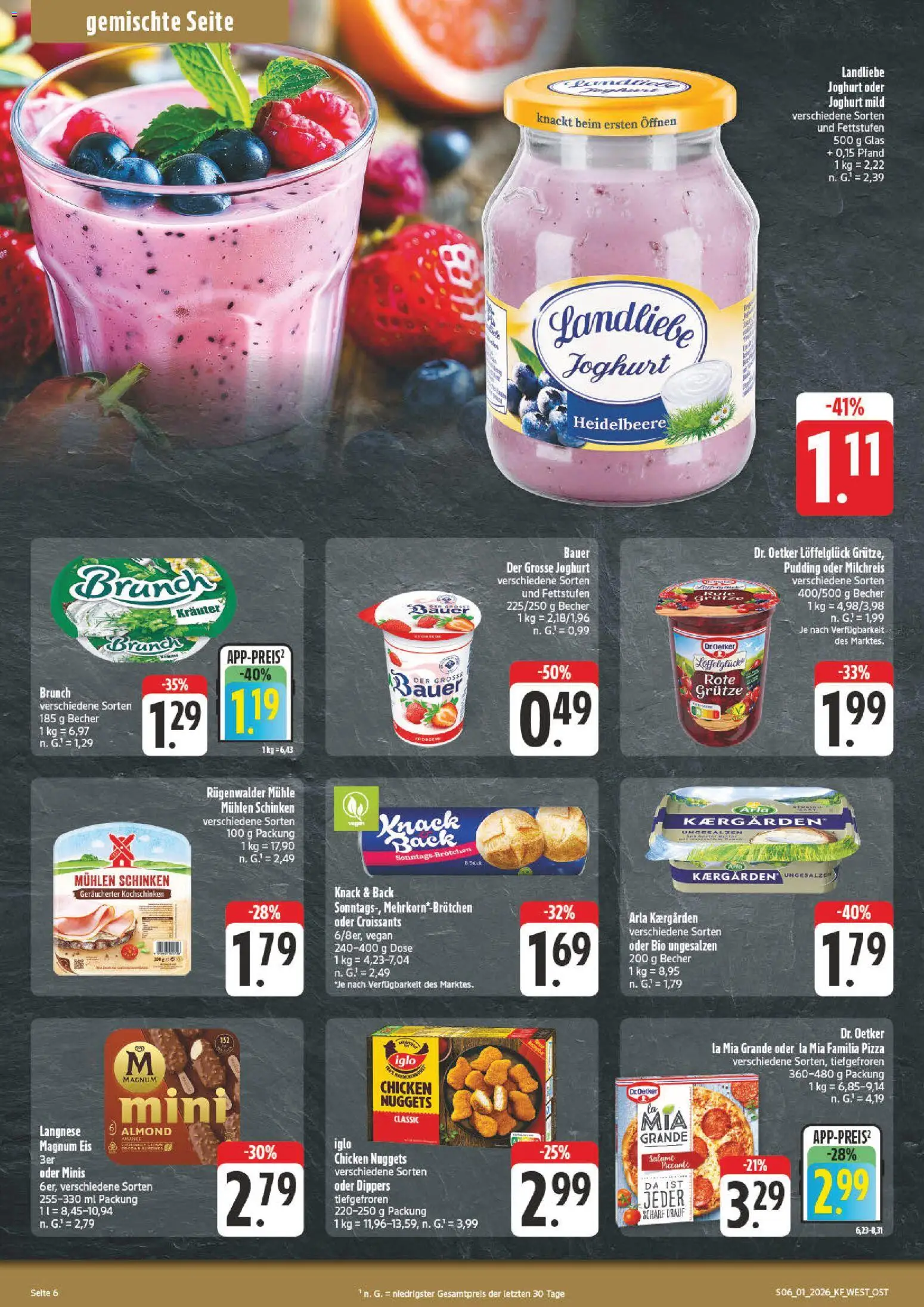 nah & gut Prospekt 	 – gültig ab 29.12.2025 | Seite: 6 | Produkte: Langnese, Pudding, Pizza, Eis