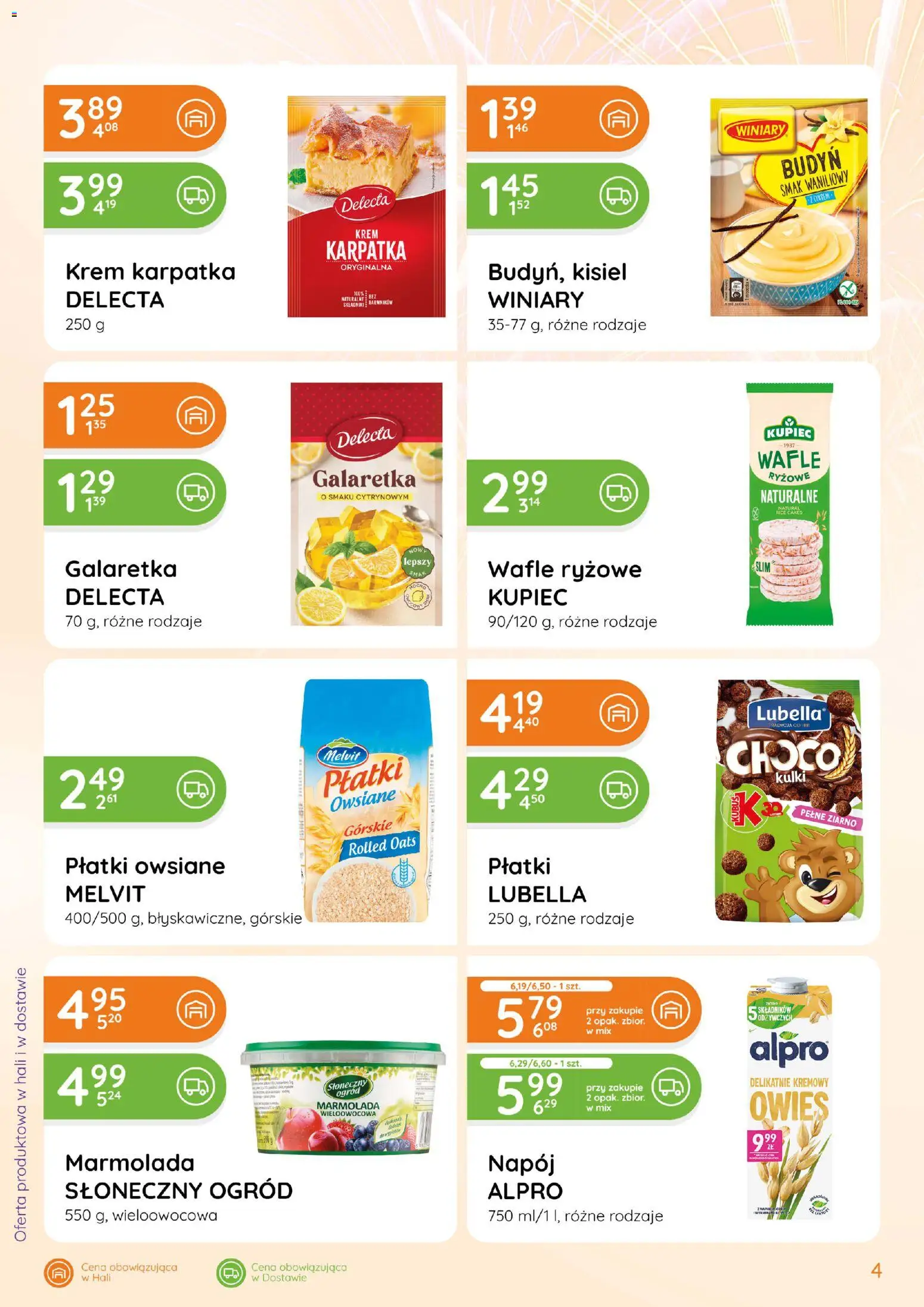 Eurocash Gazetka - Ofensywa Spożywcza od 22.01.2026 | Strona: 4 | Produkty: Płatki owsiane, Galaretka, Wafle, Płatki