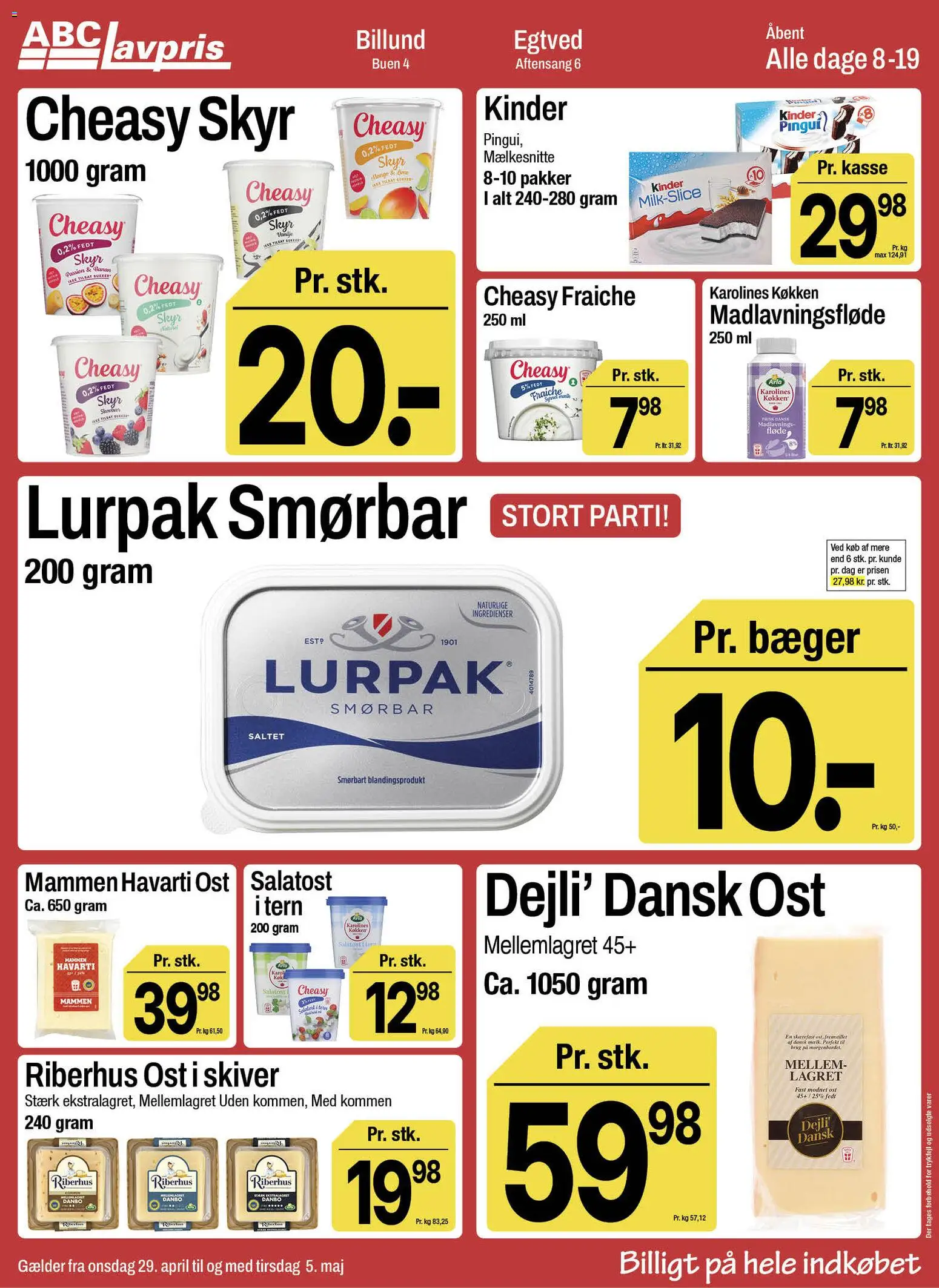 Abc Lavpris tilbudsavis – gyldig fra 29.04.2026 | Side: 5 | Produkter: Skyr, Fløde, Sukker, Vanilje