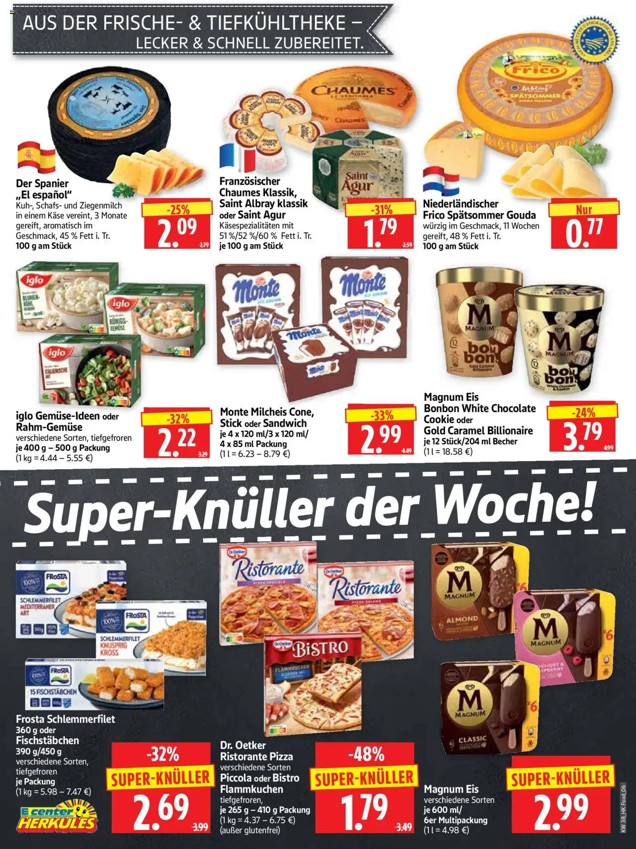 HERKULES Prospekt 	 – gültig ab 15.09.2025 | Seite: 6 | Produkte: Iglo, Frosta, Fischstabchen, Eis