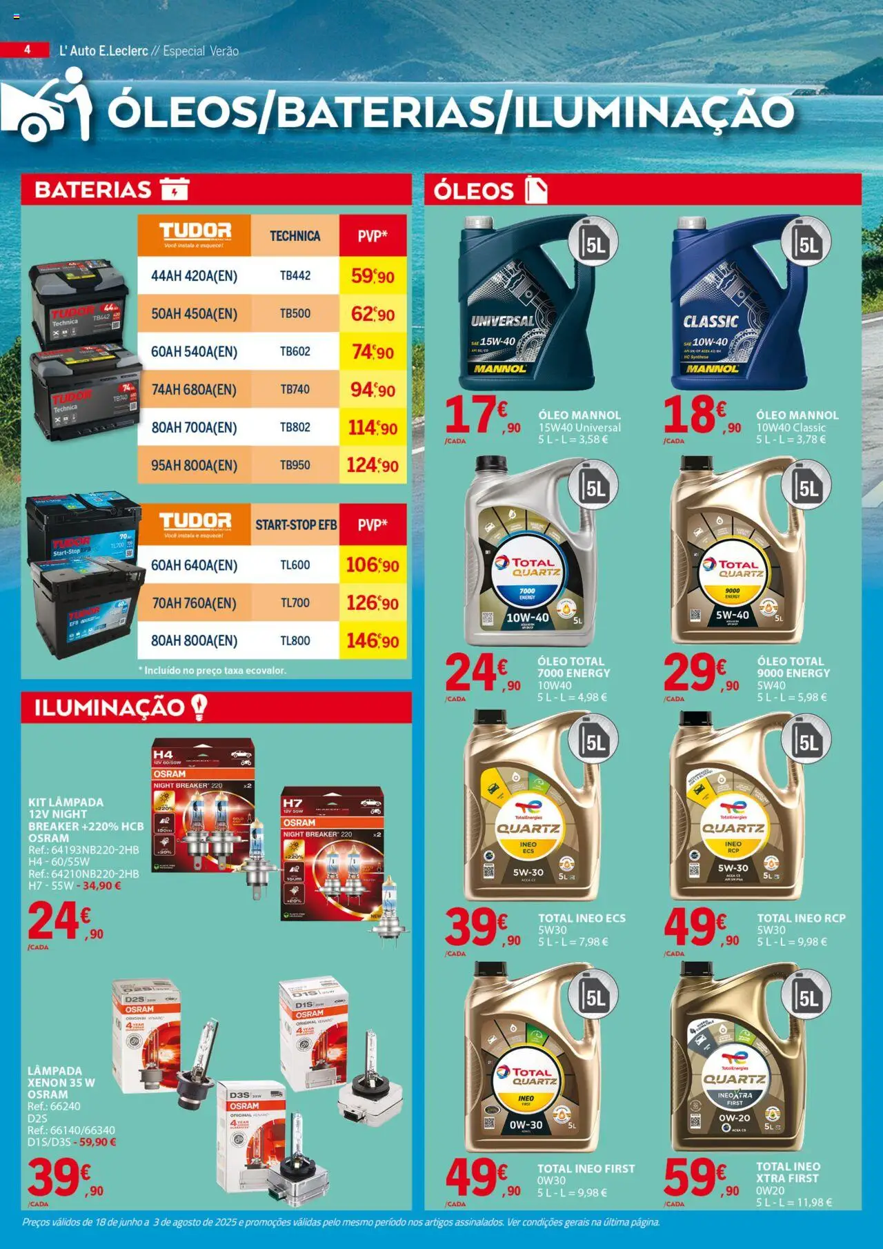 E.Leclerc - Folheto Auto │ válido de 18.06.2025 | Página: 4 | Produtos: Sal, Bateria, Óleo