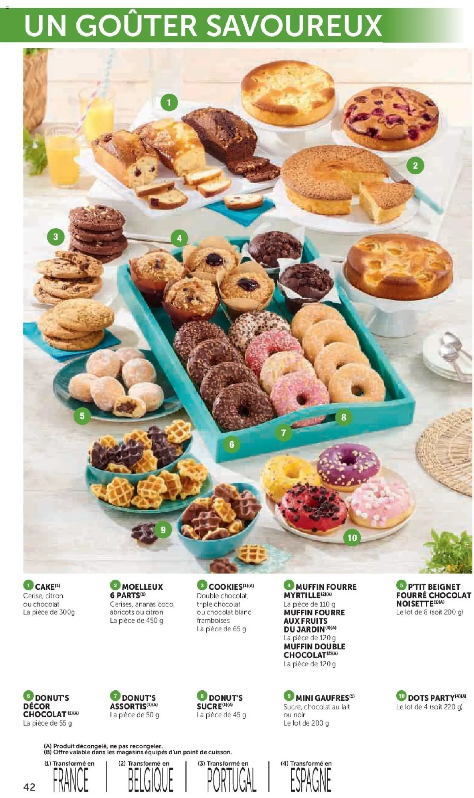 {H1} | Page: 42 | Produits: Abricots, Lait, Chocolat, Ananas