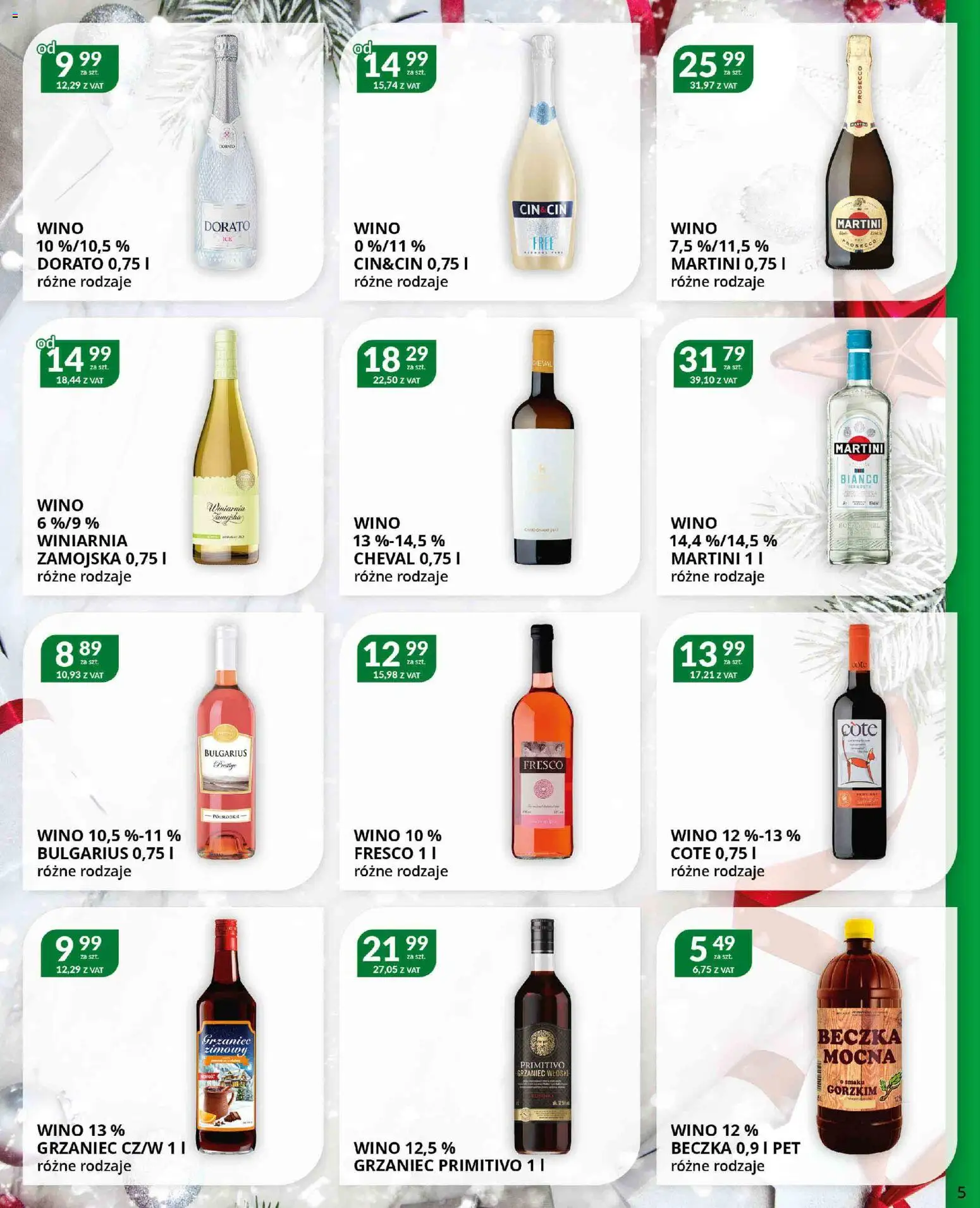 Eurocash Gazetka - Katalog Alkoholowy od 01.12.2025 | Strona: 5 | Produkty: Winiarnia, Wino, Prosecco, Martini Bianco