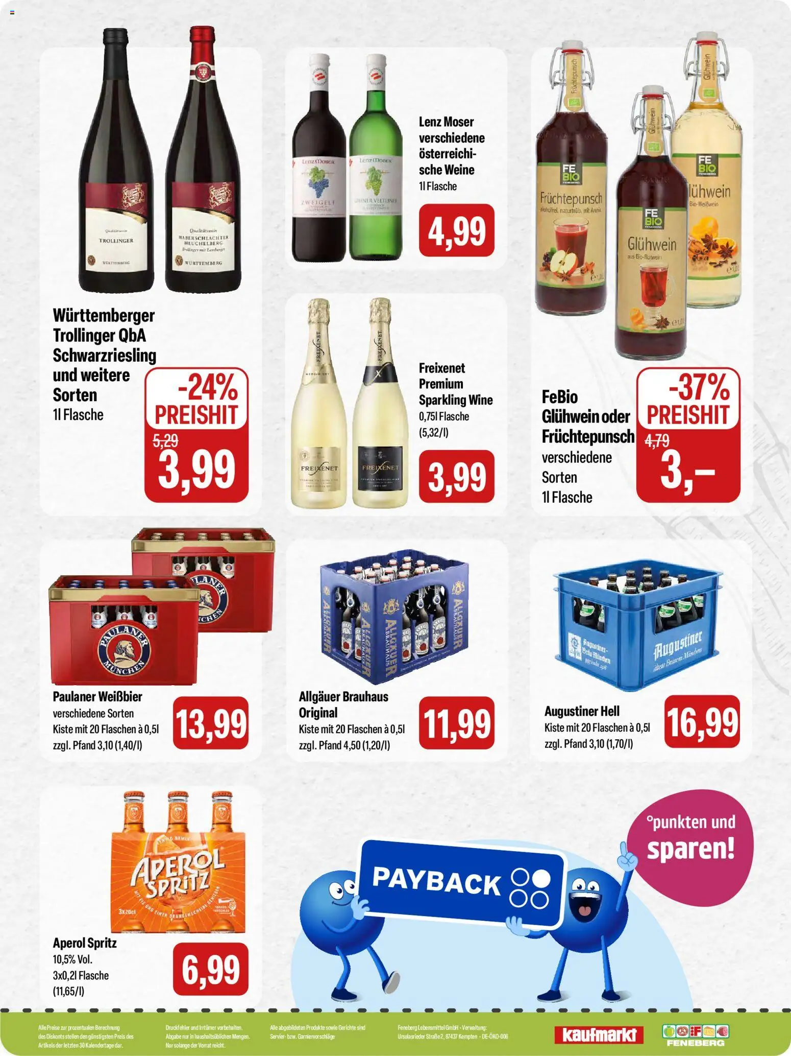 Feneberg Angebote – gültig ab 30.10.2025 | Seite: 16 | Produkte: Freixenet, Weißbier, Aperol, Paulaner