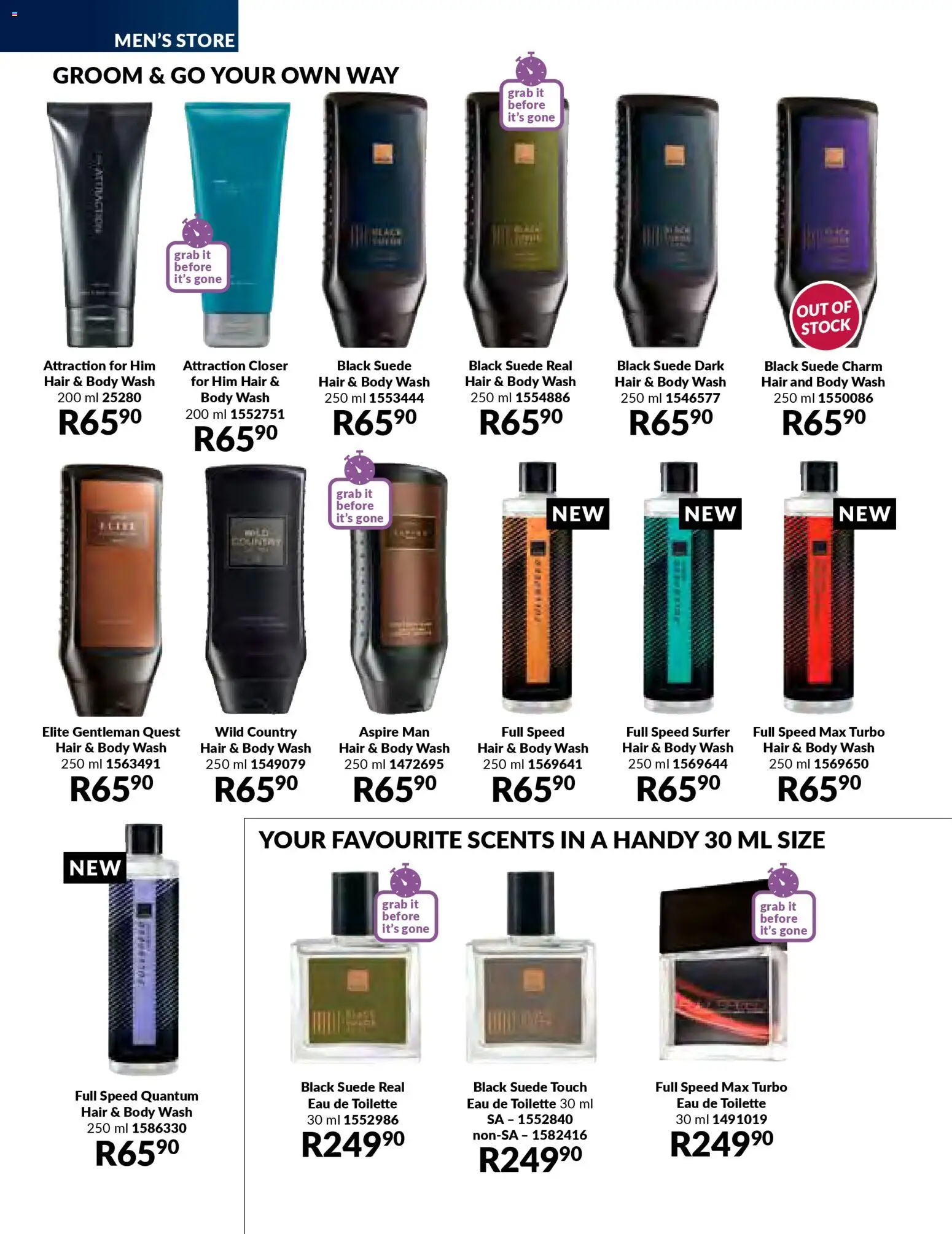 New Avon catalogue – valid from 01.12.2025 | Page: 106 | Products: Eau de toilette, Stock, Body wash