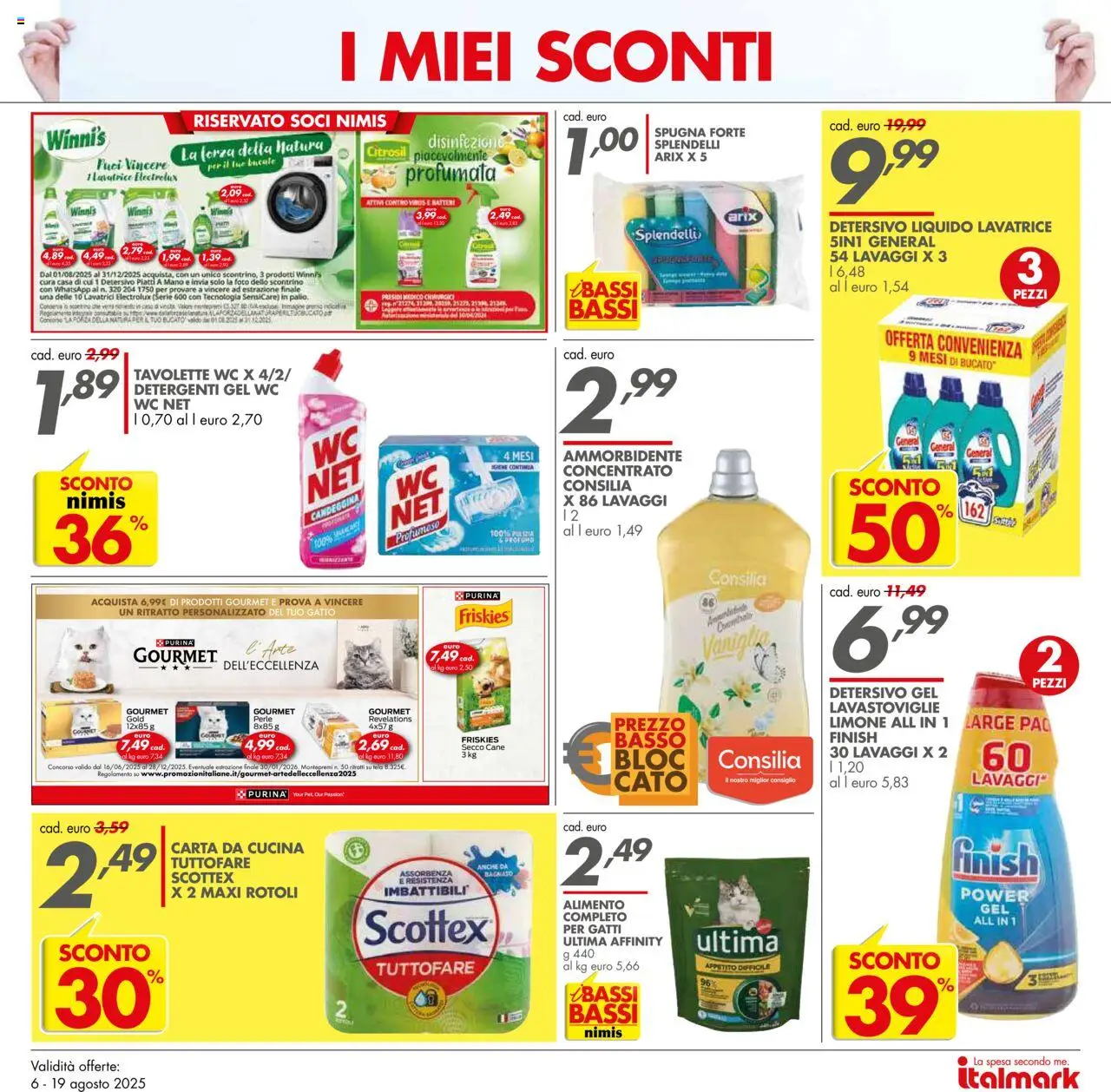 Volantino Italmark del 06.08.2025 | Pagina: 15 | Prodotti: Ammorbidente, Lavastoviglie, The, WC
