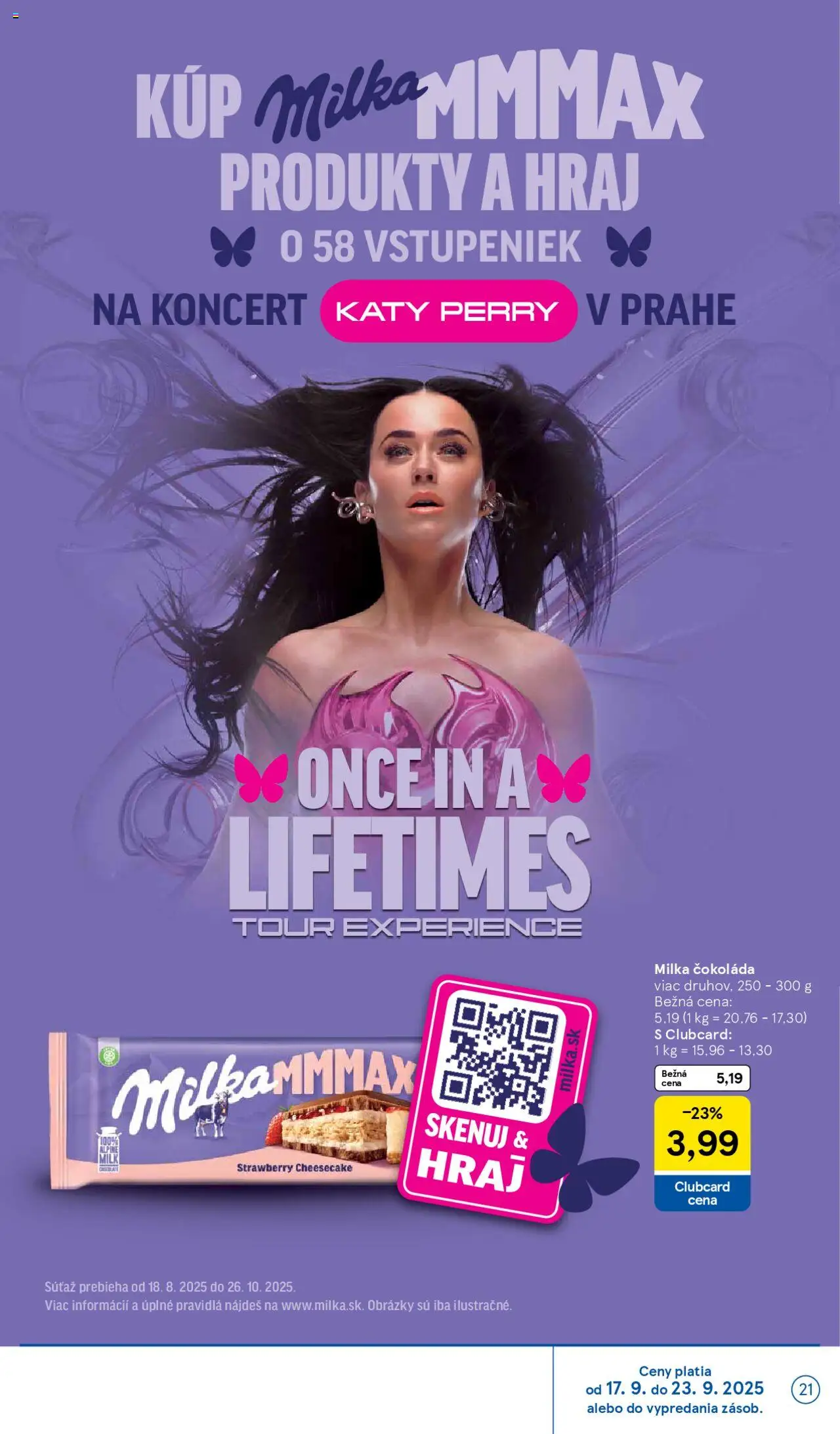 Nové Tesco akcie – leták je platný od 17.09.2025 | Strana: 21 | Produkty: Čokoláda, Milka