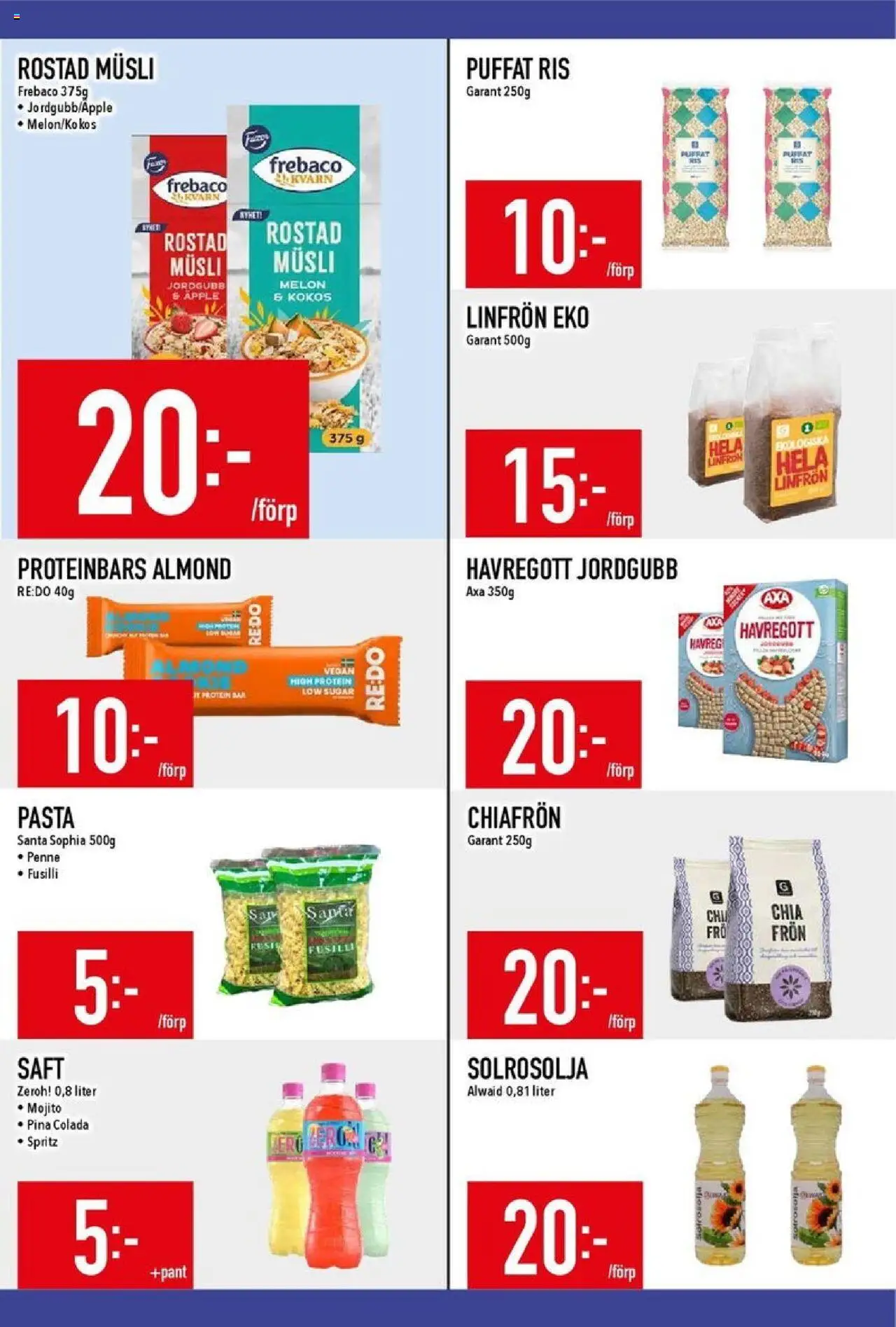 Matdax reklamblad aktuell från 20.10.2025 | Sida: 16 | Produkter: Musli, Äpple, Ris, Pasta