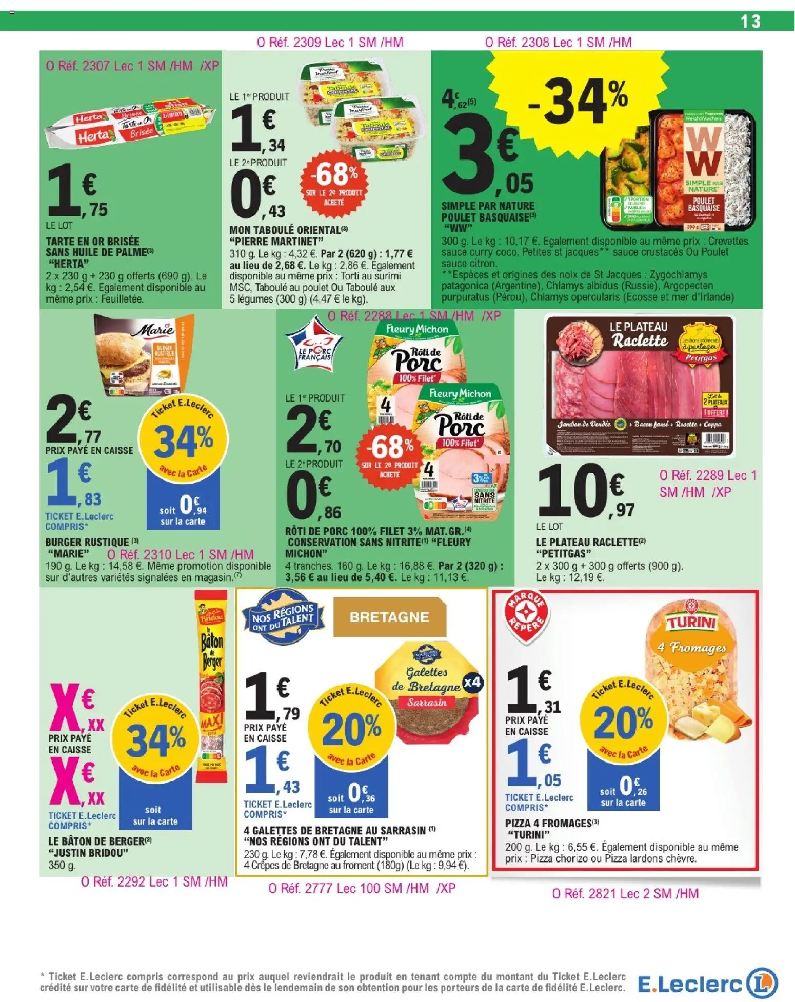 {H1} | Page: 13 | Produits: Chorizo, Lardons, Curry, Raclette