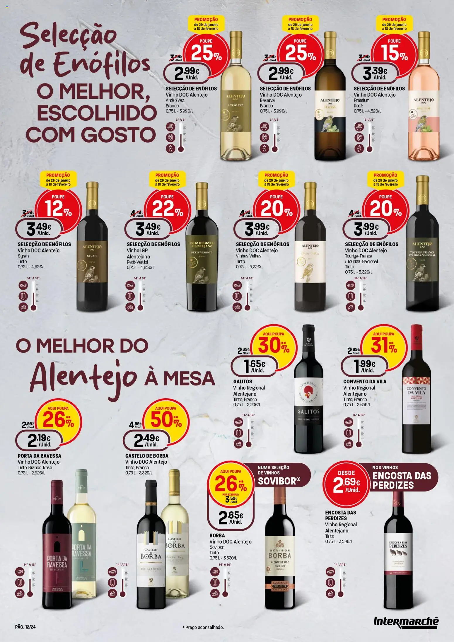 Intermarché - Queijos, Vinhos e Enchidos Contact │ válido de 29.01.2026 | Página: 12 | Produtos: Porta, Mesa, Vinho