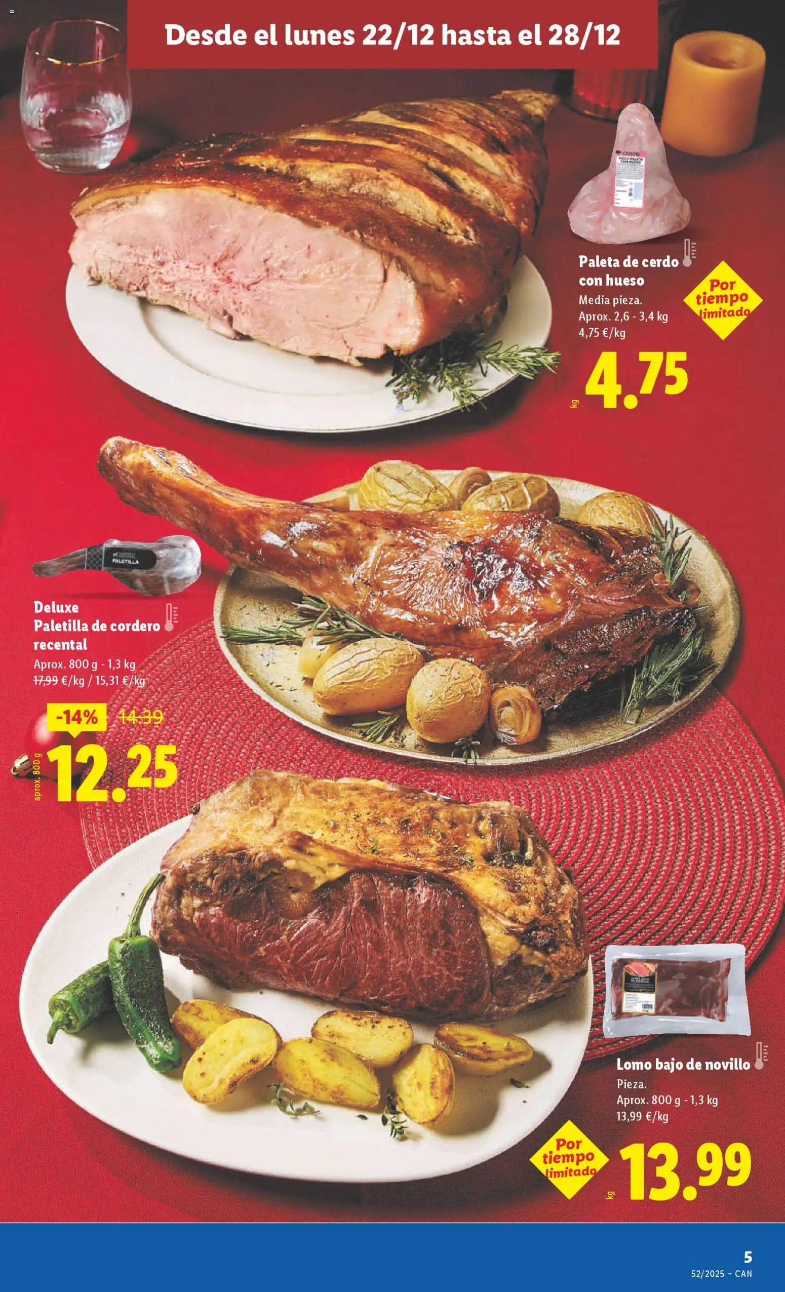 Lidl - Canarias │ válido desde el 22.12.2025 | Página: 5 | Productos: Cerdo, Φίλτρο καφέ