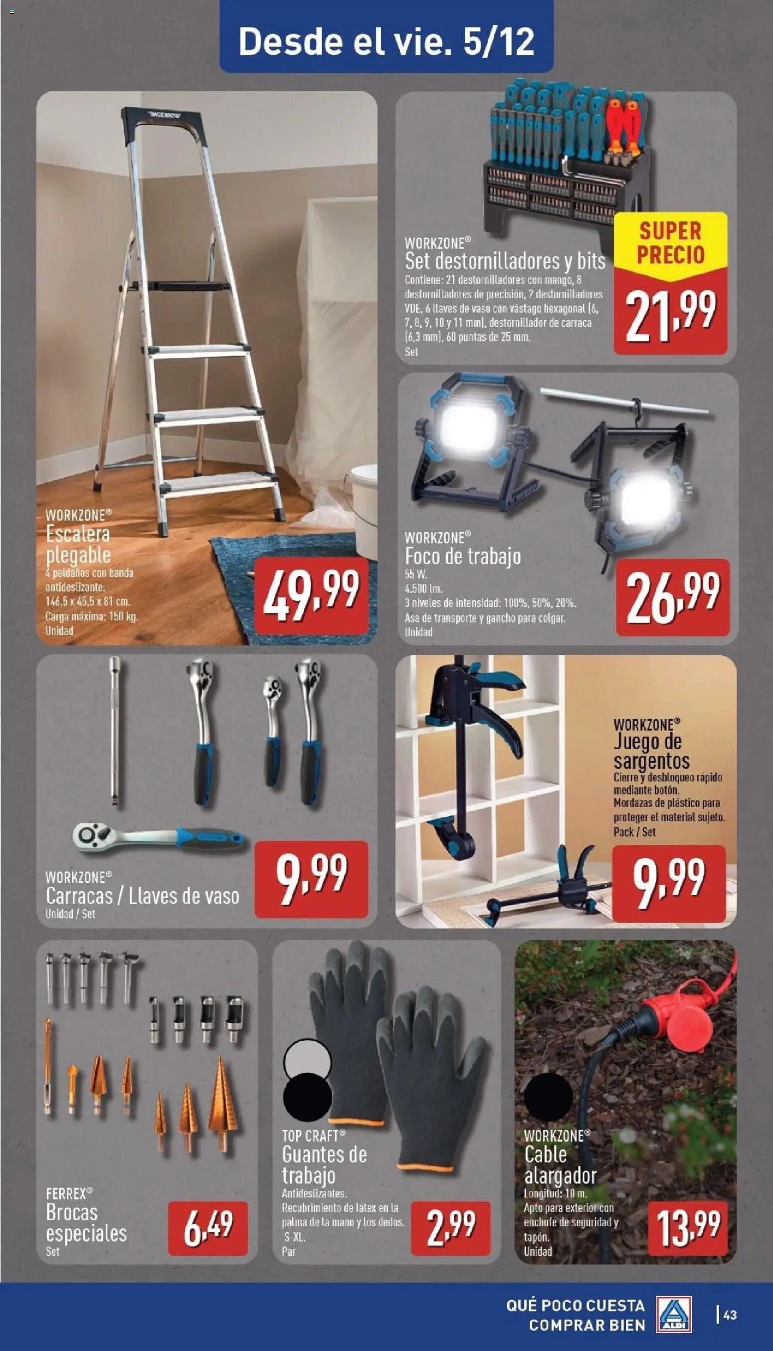 Aldi folleto Baleares │ válido desde el 01.12.2025 | Página: 43 | Productos: Guantes, Cable, Enchufe