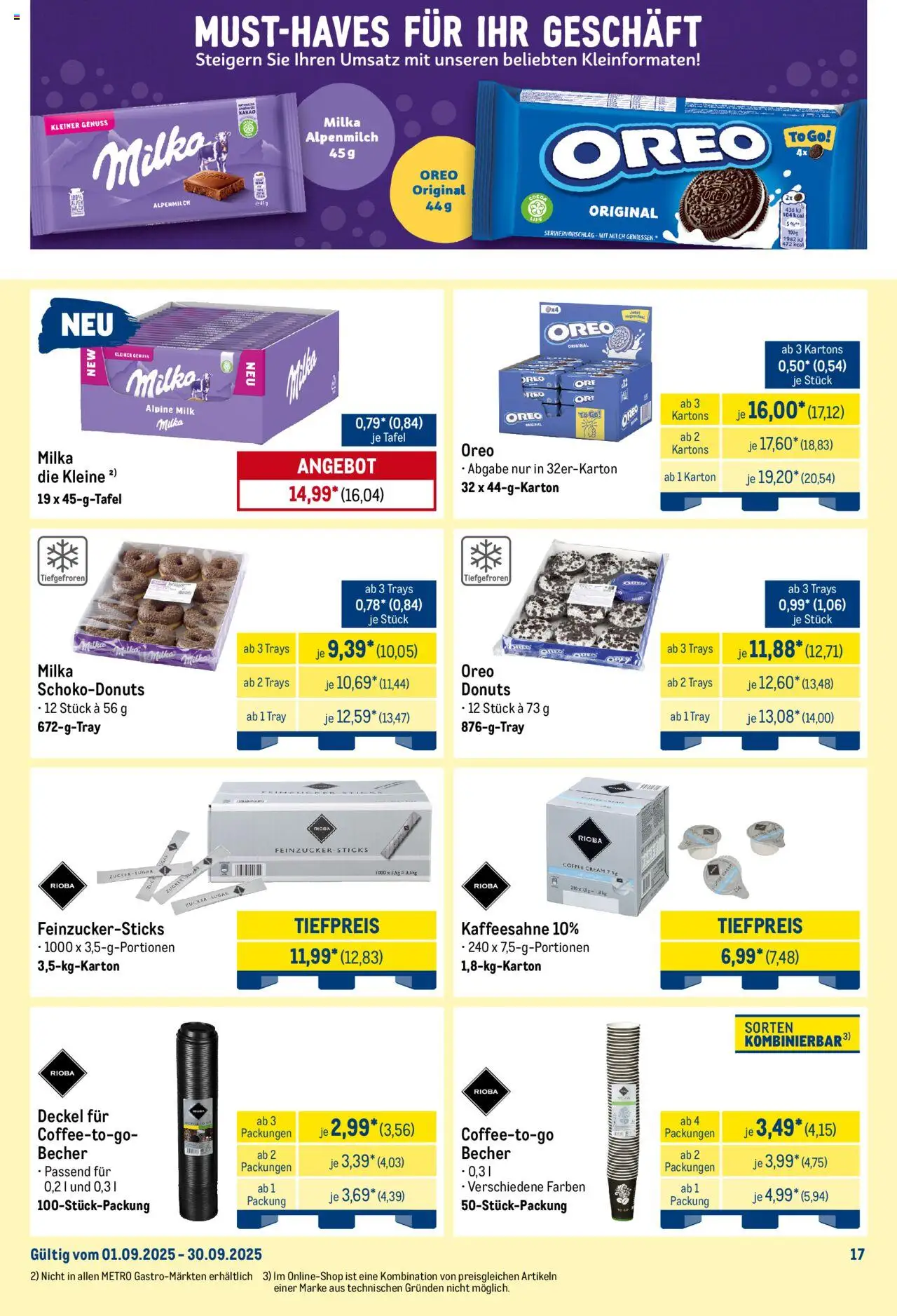 Metro Wochen-Angebote Händler – gültig ab 22.09.2025 | Seite: 22 | Produkte: Milch, Milka, Donuts, Zucker