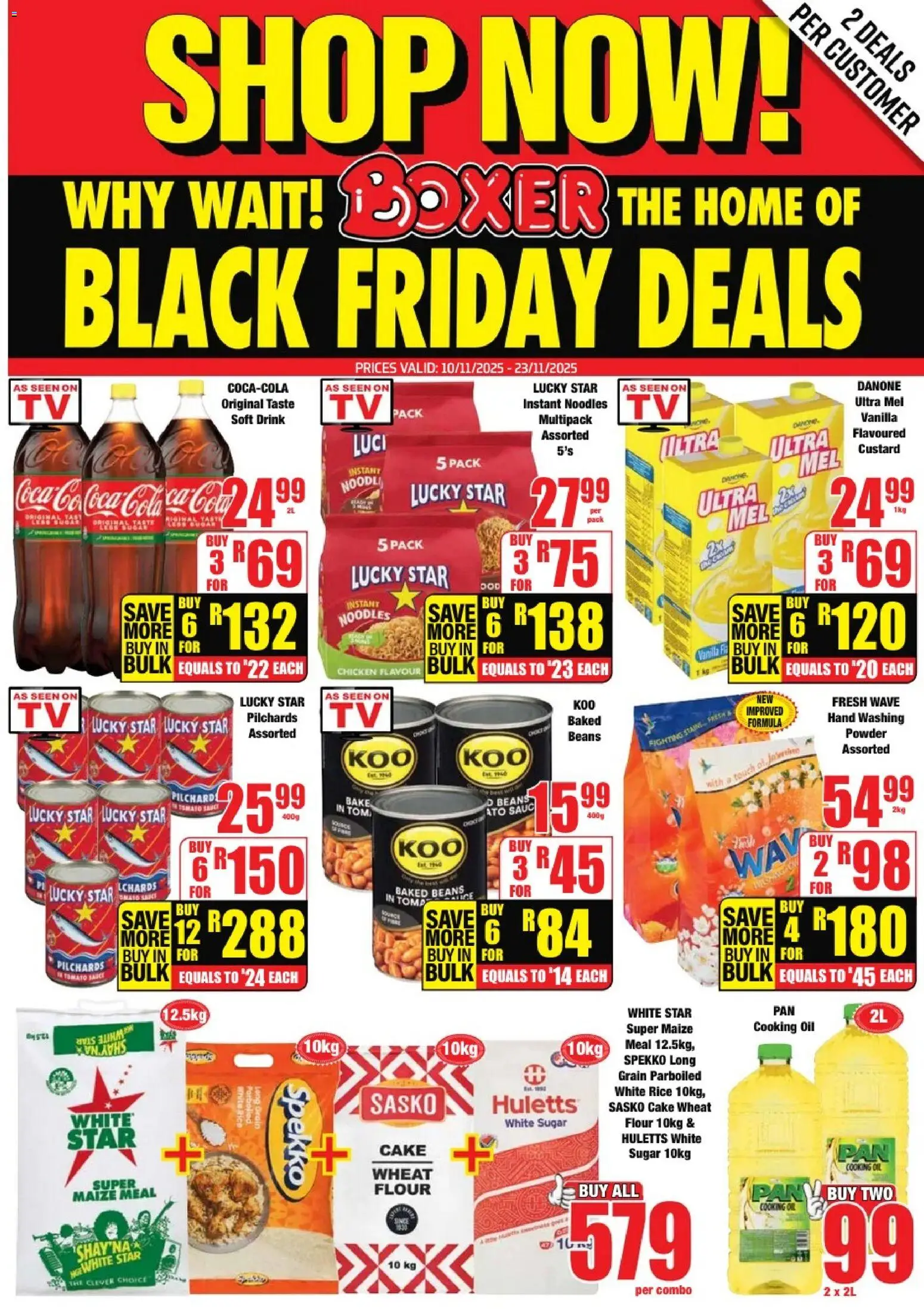 New Boxer catalogue – valid from 10.11.2025 | Page: 1 | Products: Cake, TV, Powder, Rice