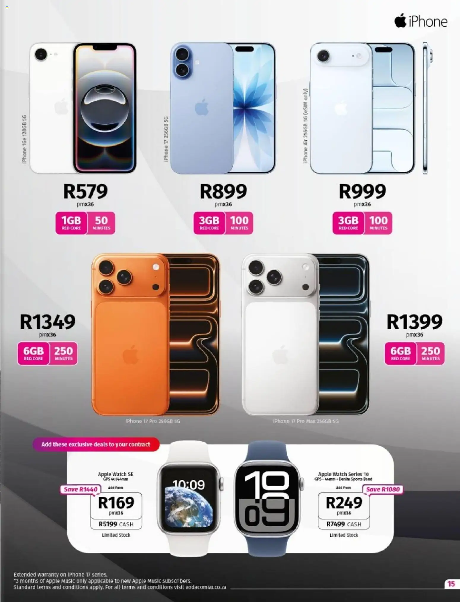 New Vodacom catalogue – valid from 04.11.2025 | Page: 15 | Products: Watch, Stock