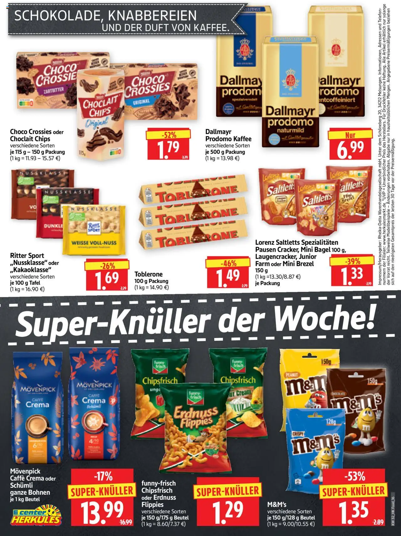 HERKULES Prospekt - gültig ab dem 04.08.2025 | Seite: 16 | Produkte: Kaffee, Dallmayr, Chips, Telefon