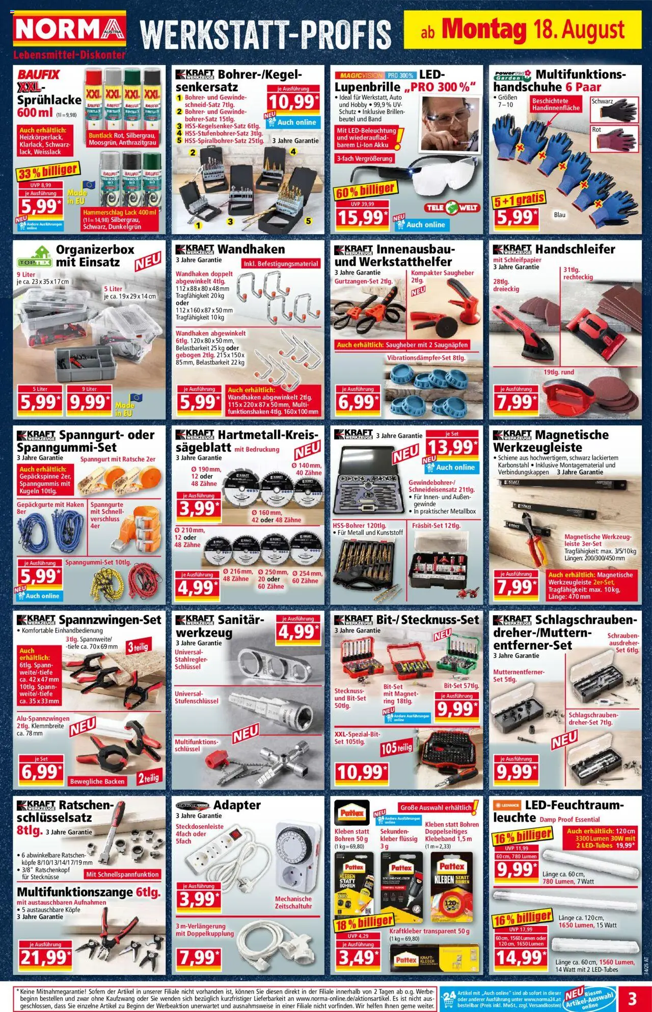 Norma Flugblatt gültig ab 18.08.2025 | Seite: 3 | Produkte: Handschuhe, Adapter
