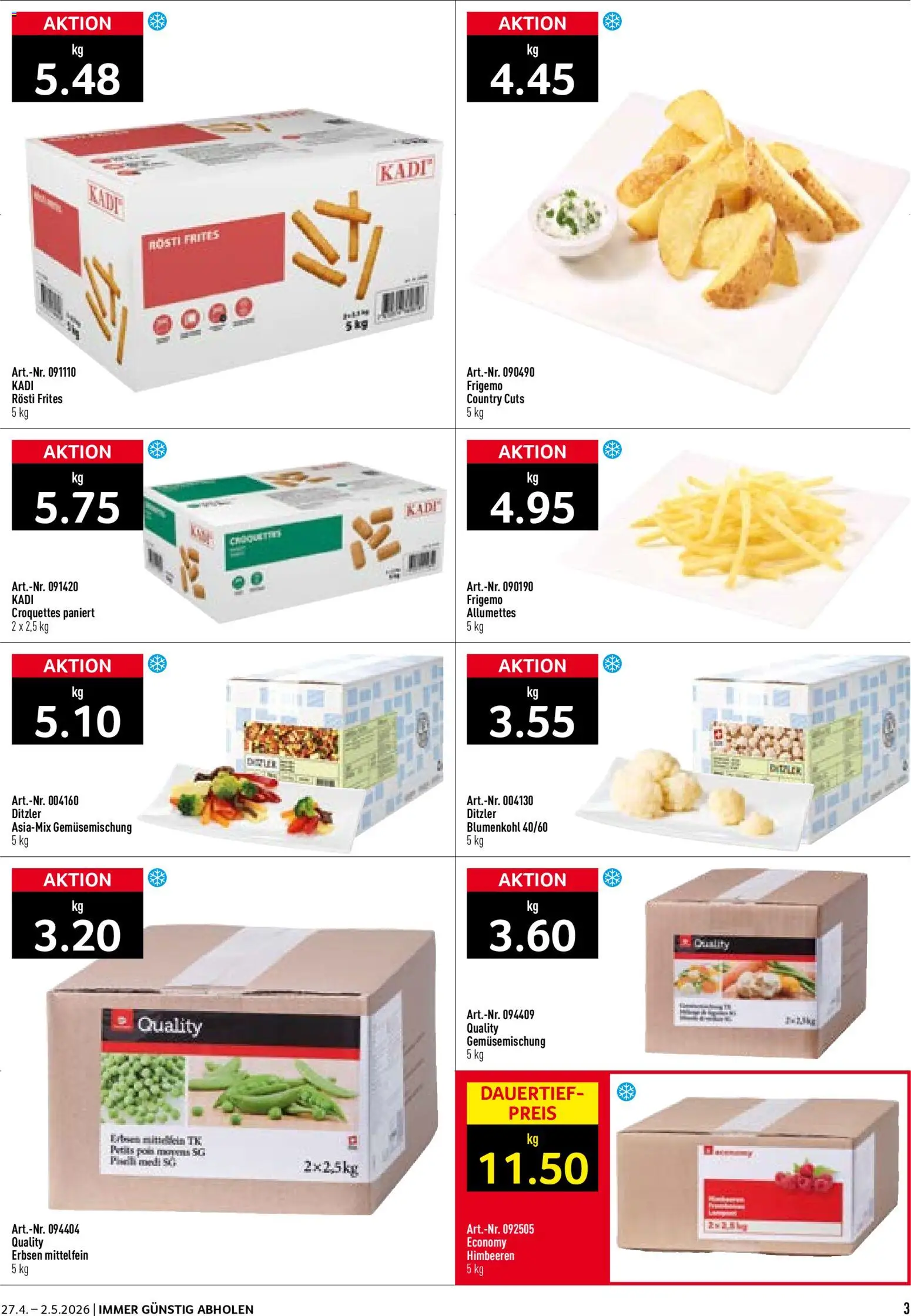 Prodega aktionen – gültig ab 27.04.2026 | Seite: 3 | Produkte: Blumenkohl, Erbsen, Demlik