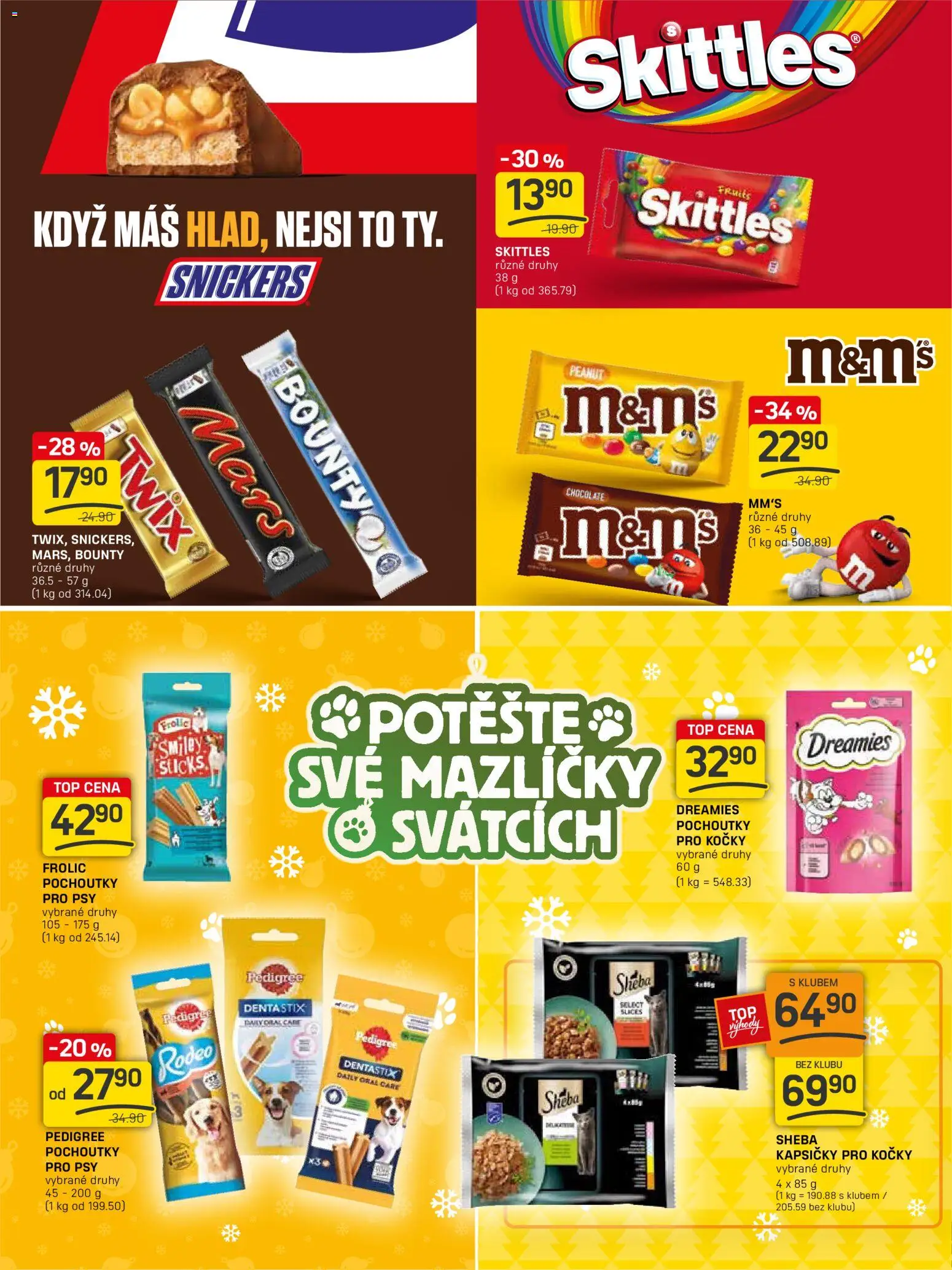 Flop leták - Vánoce od 26.11.2025 | Strana: 10 | Produkty: Twix, Kapsičky pro kočky, Skittles, Sheba