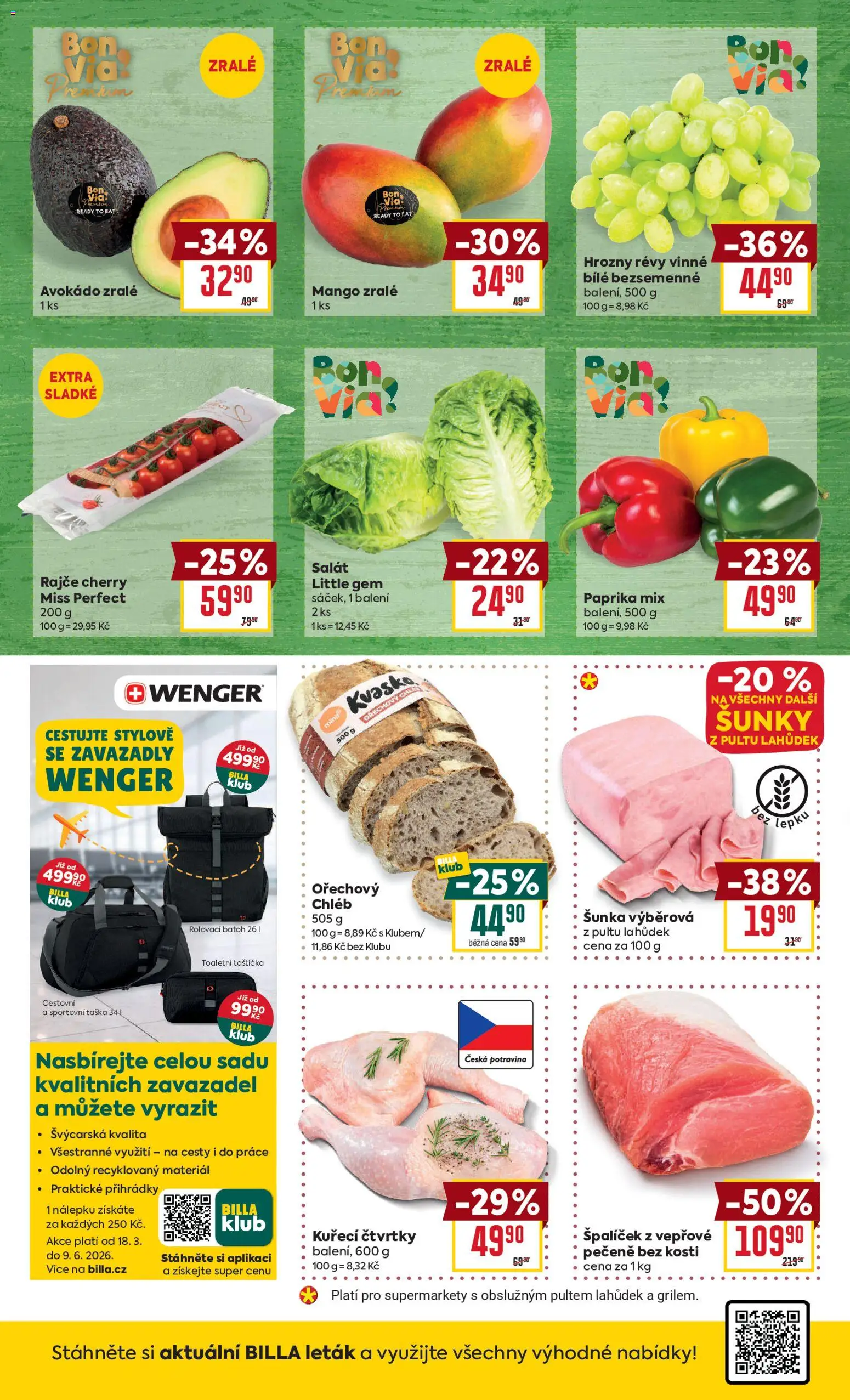 Billa Malý leták od 15.04.2026 | Strana: 2 | Produkty: Kuřecí čtvrtky, Salát, Paprika, Wenger