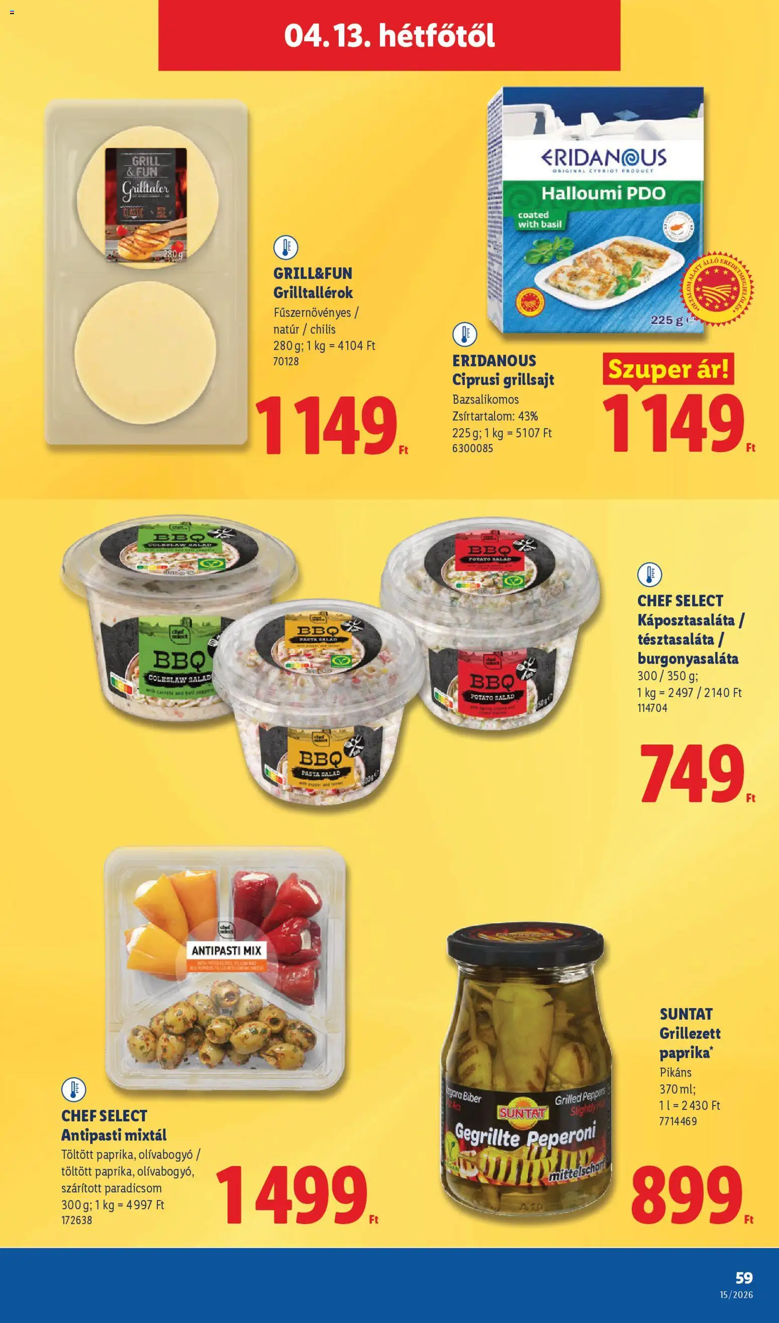 Lidl akciós ujság - amely érvényes a következő dátumtól: 09.04.2026 | Oldal: 59 | Termékek: Szárított paradicsom, Antipasti, Paradicsom, Olívabogyó