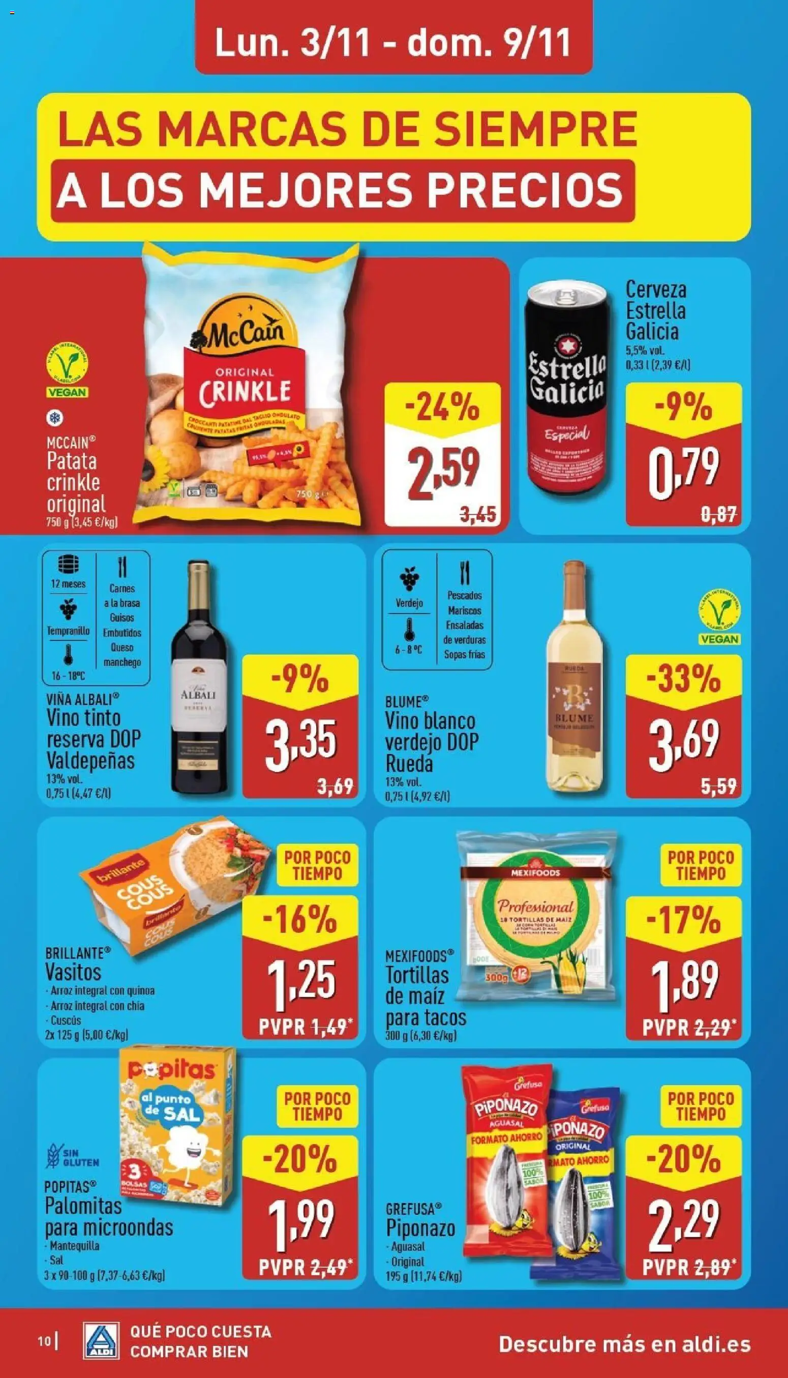 Aldi folleto Canarias │ válido desde el 03.11.2025 | Página: 10 | Productos: Cerveza, Tacos, Κλειδαριά της πόρτας, Συσκευή ροής