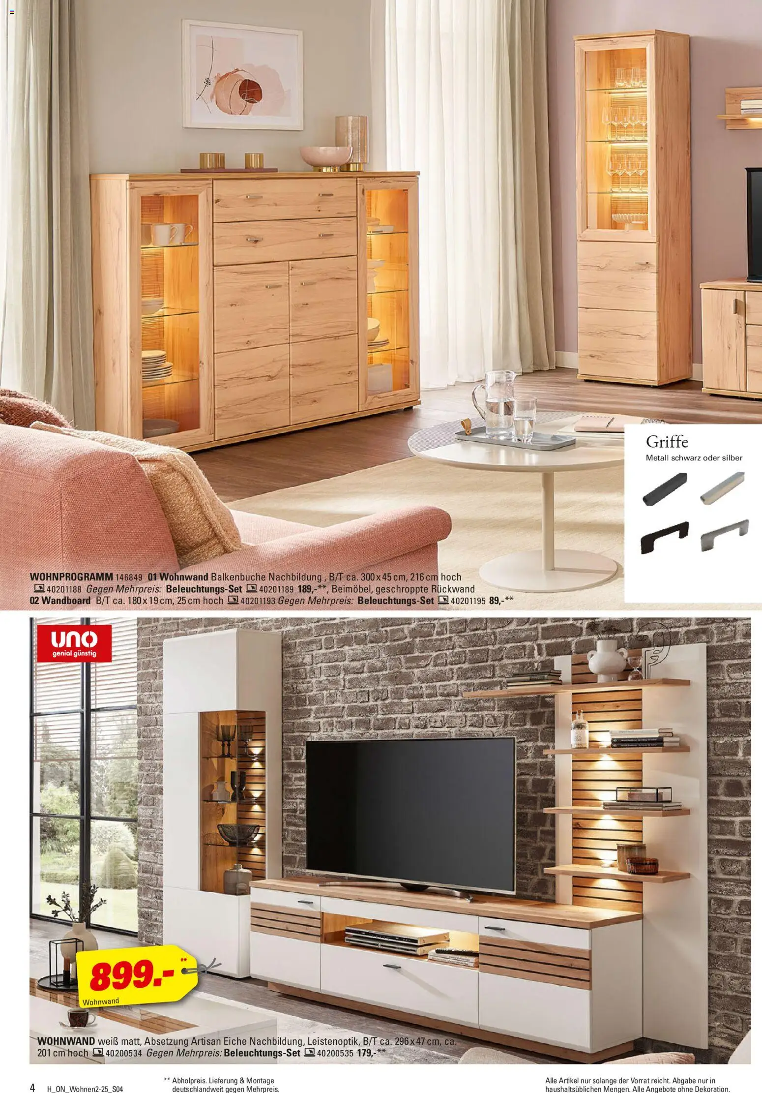 Höffner Wohnen Spezial – gültig ab 29.10.2025 | Seite: 4 | Produkte: Wohnwand, Wandboard