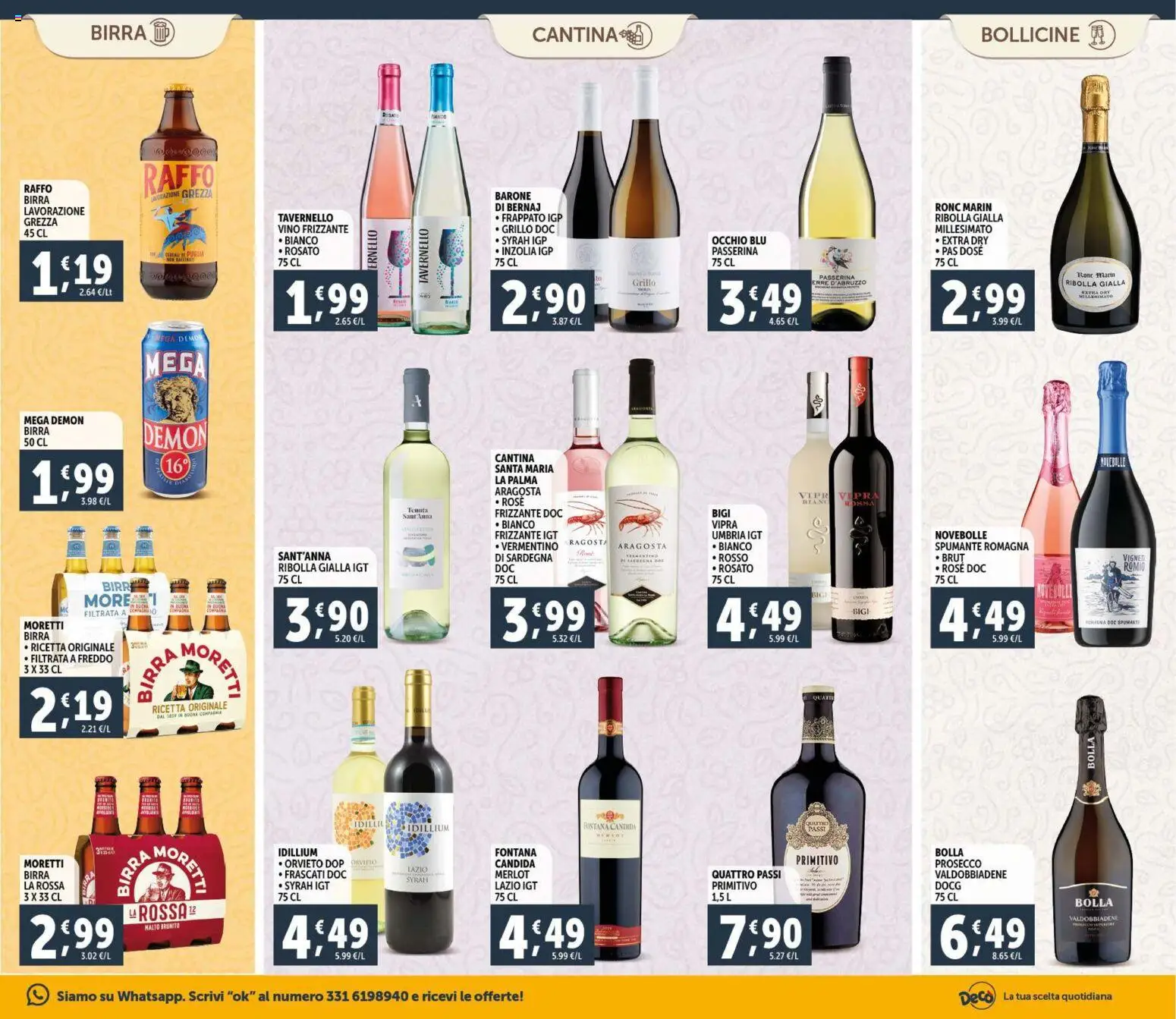 Volantino Decò del 30.01.2026 | Pagina: 17 | Prodotti: Birra, Prosecco, Vino, Spumante