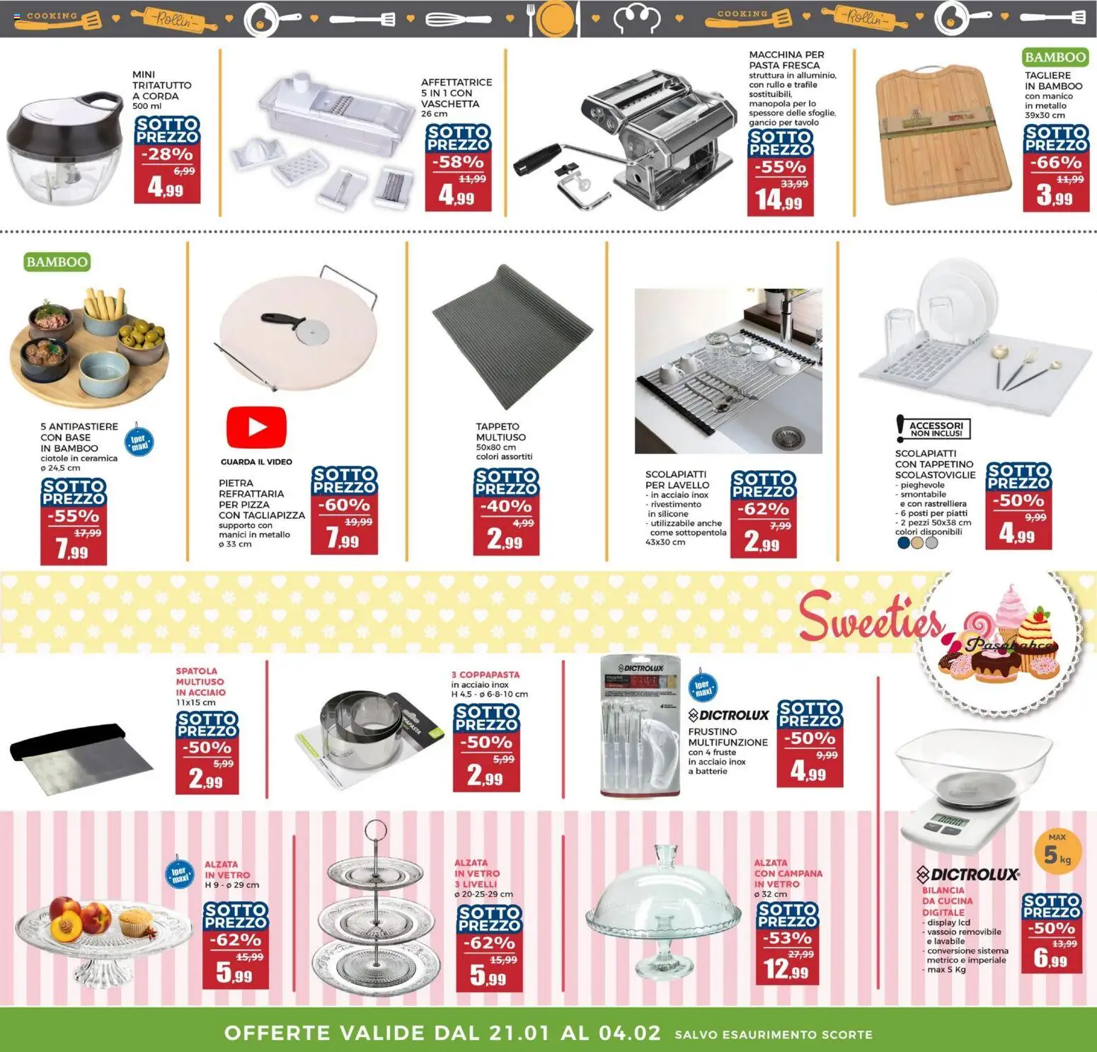 Volantino Happy Casa del 21.01.2026 | Pagina: 4 | Prodotti: Video, Bilancia, Vassoio, Batterie