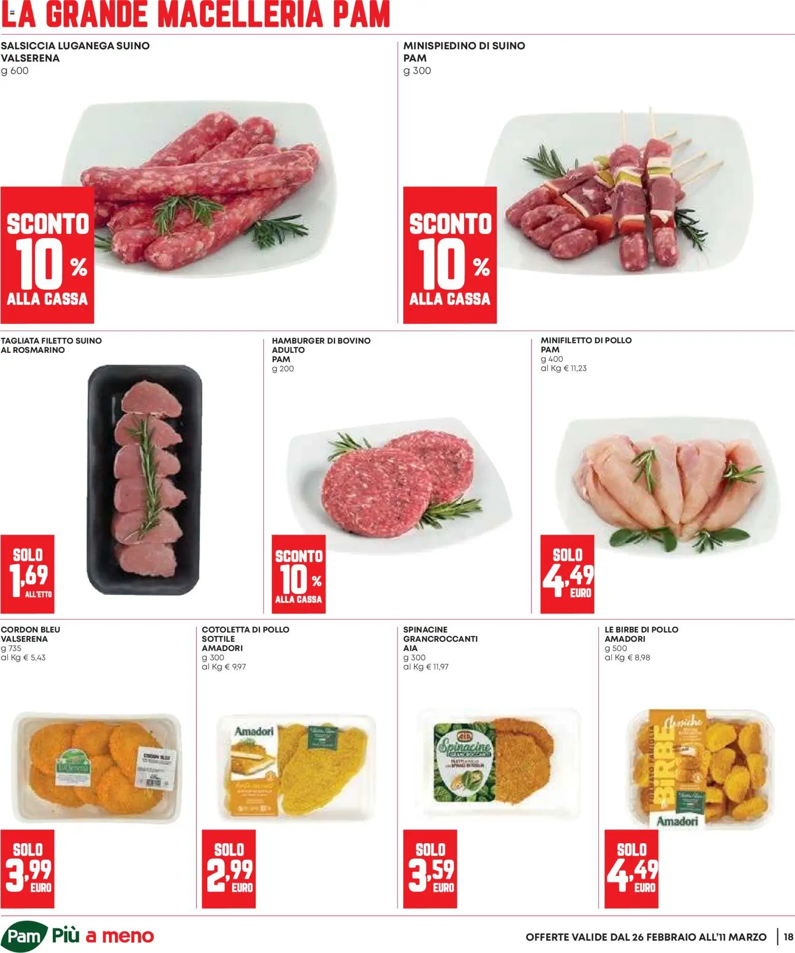 Volantino Panorama del 26.02.2026 | Pagina: 18 | Prodotti: Bovino, Rosmarino, Pollo, Salsiccia