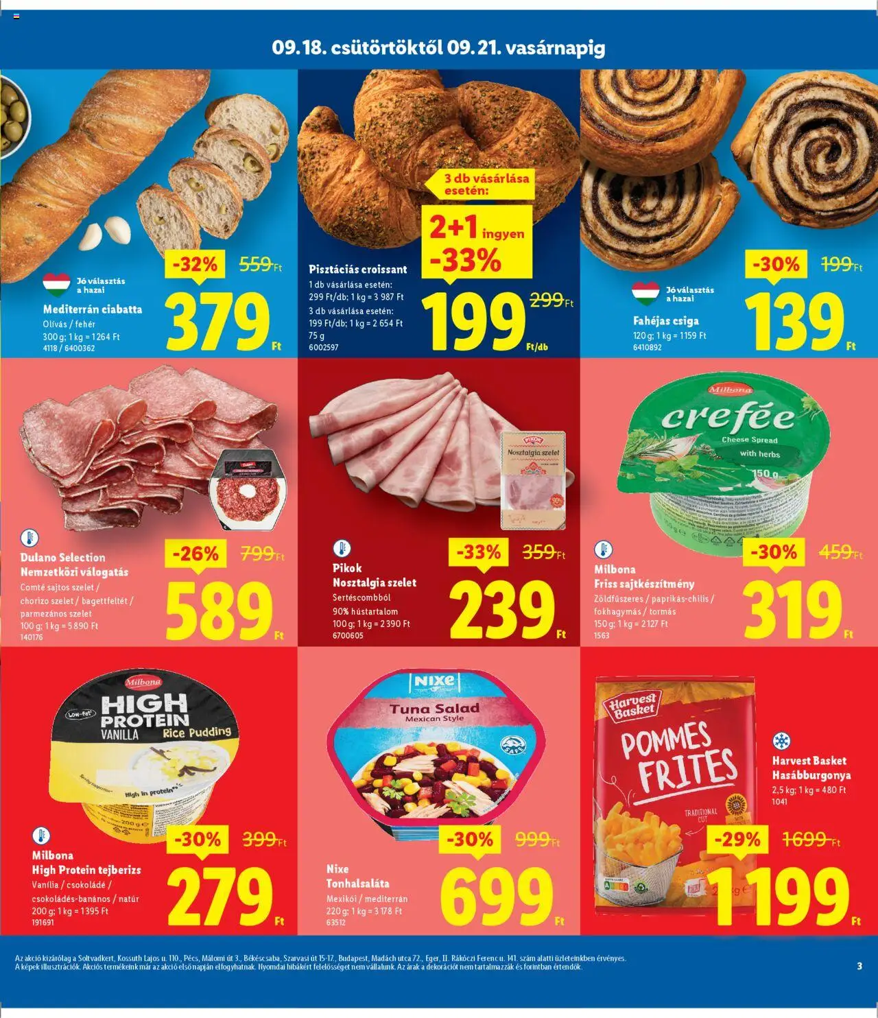Lidl akciós ujság - amely érvényes a következő dátumtól: 18.09.2025 | Oldal: 3 | Termékek: Tejberizs, Chorizo, Csokoládé, Hasábburgonya
