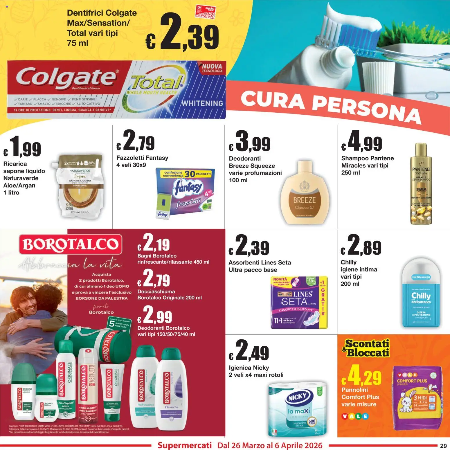 Volantino Sì con Te del 26.03.2026 | Pagina: 29 | Prodotti: Shampoo, Sapone, Fazzoletti, Talco