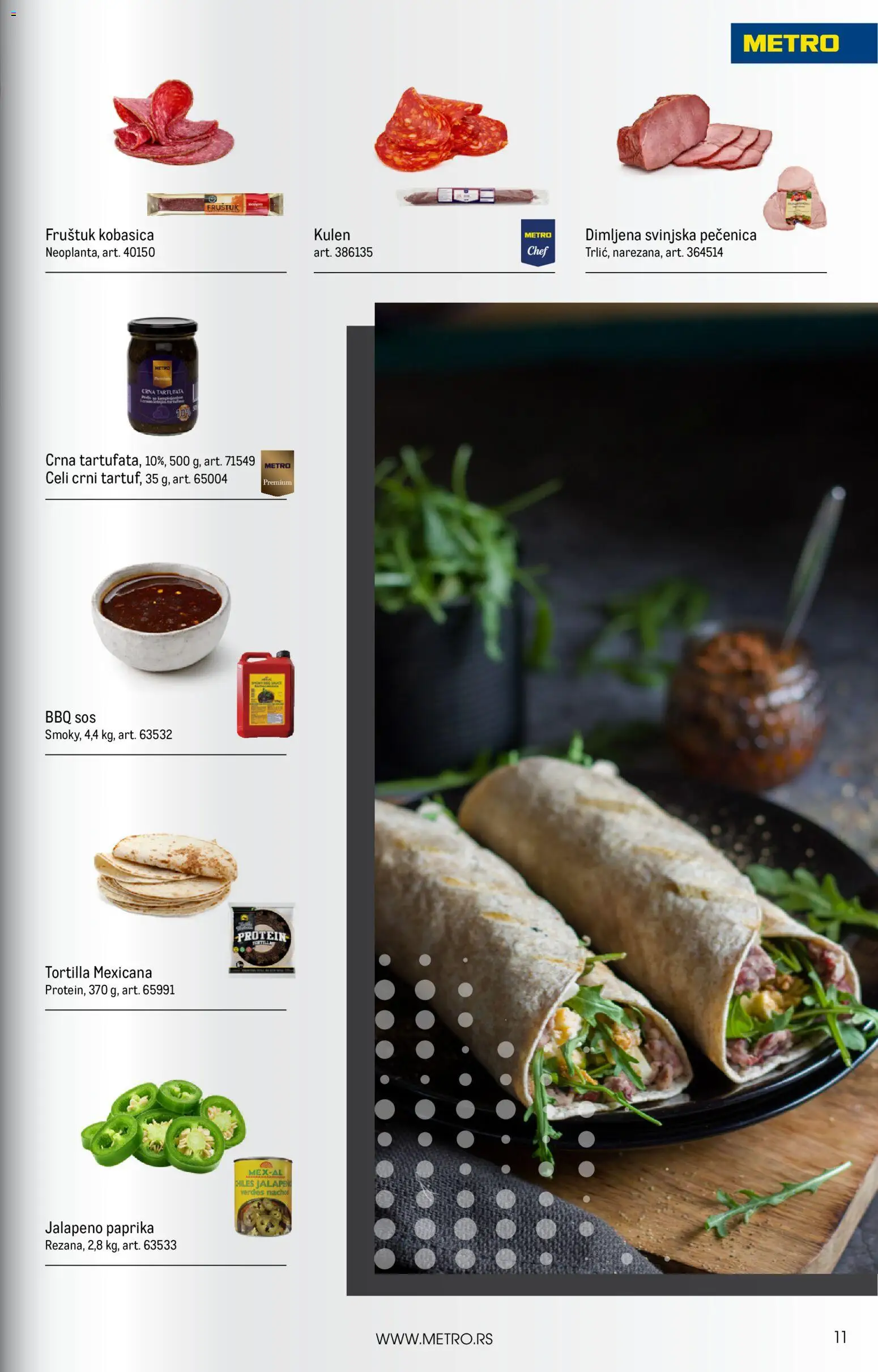 Metro katalog - važi od 01.01.2026 | Strana: 11 | Proizvode: Kulen, Sos, Kobasica, Pečenica